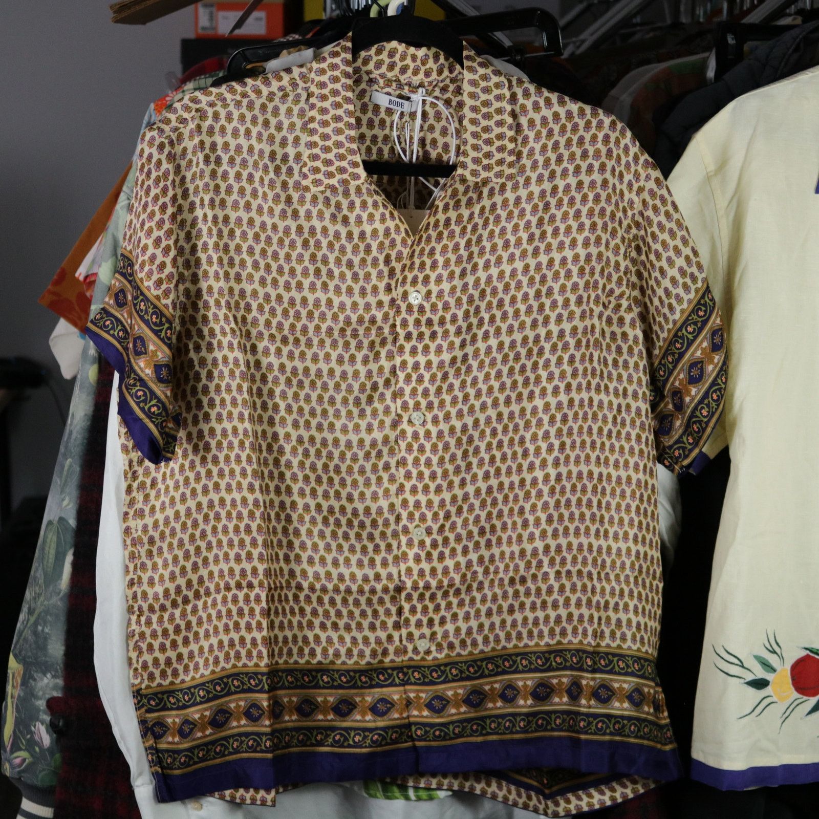Bode Bode New York Micro Fleur Silk Shirt M/L New Size US M / EU 48-50 / 2 - 1 Thumbnail