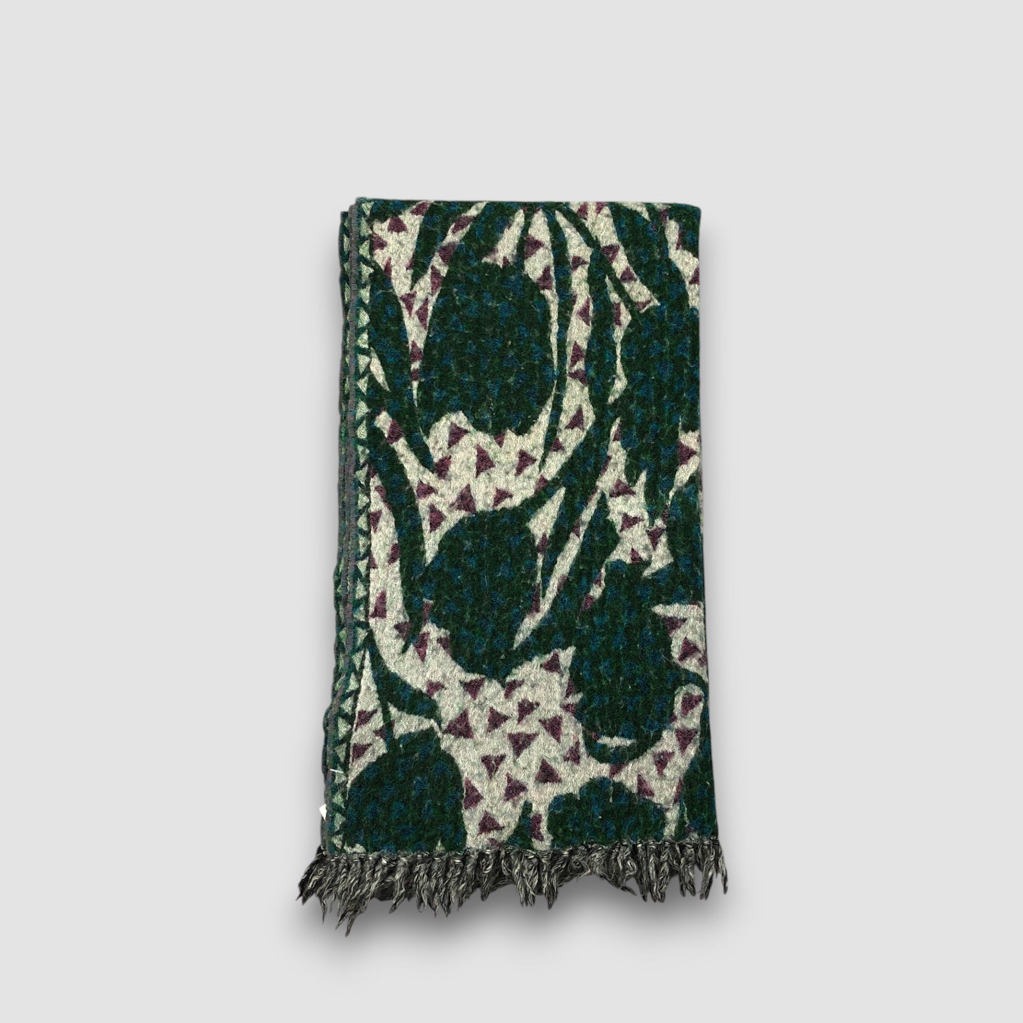 Japanese Brand Vintage Jago Scarf Muffler Abstract Artwork Wool Scarves Size ONE SIZE - 2 Thumbnail