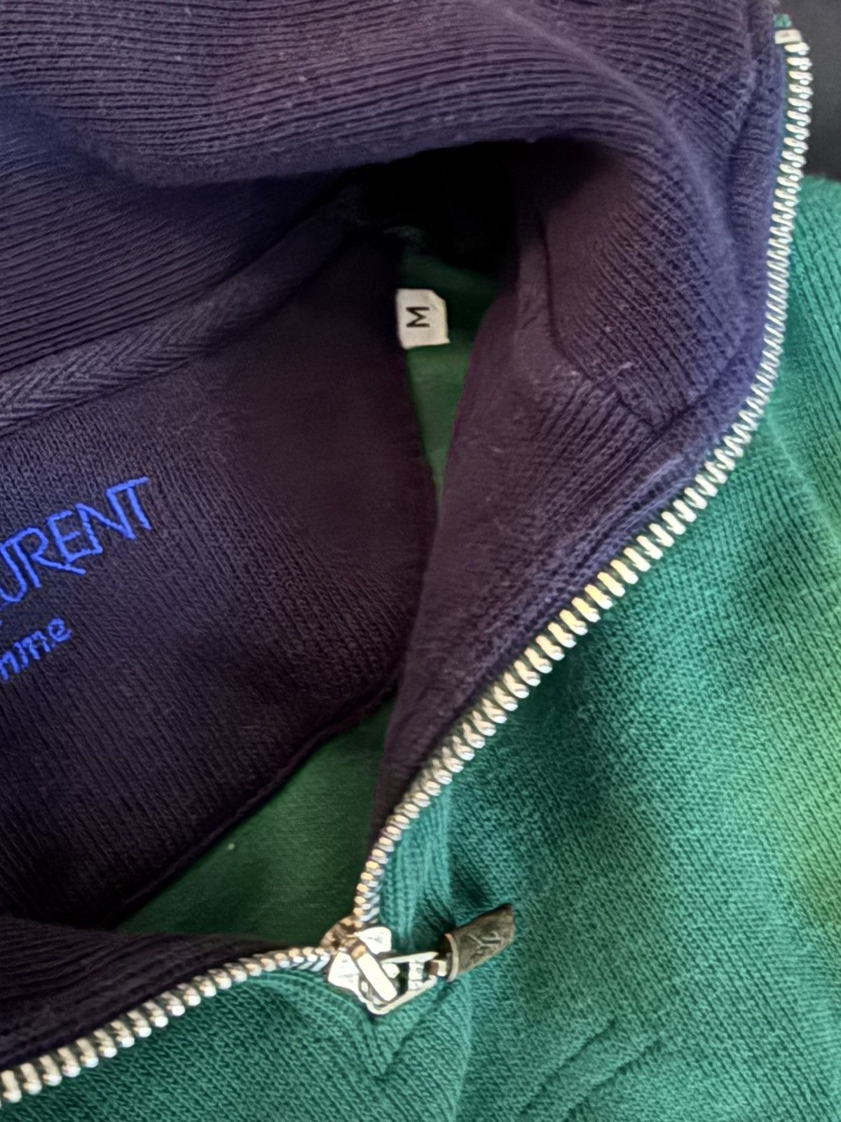 Yves Saint Laurent 90s YSL Sweatshirt 1/4 Quarter Zip Green Vintage Sweater Size US M / EU 48-50 / 2 - 12 Thumbnail