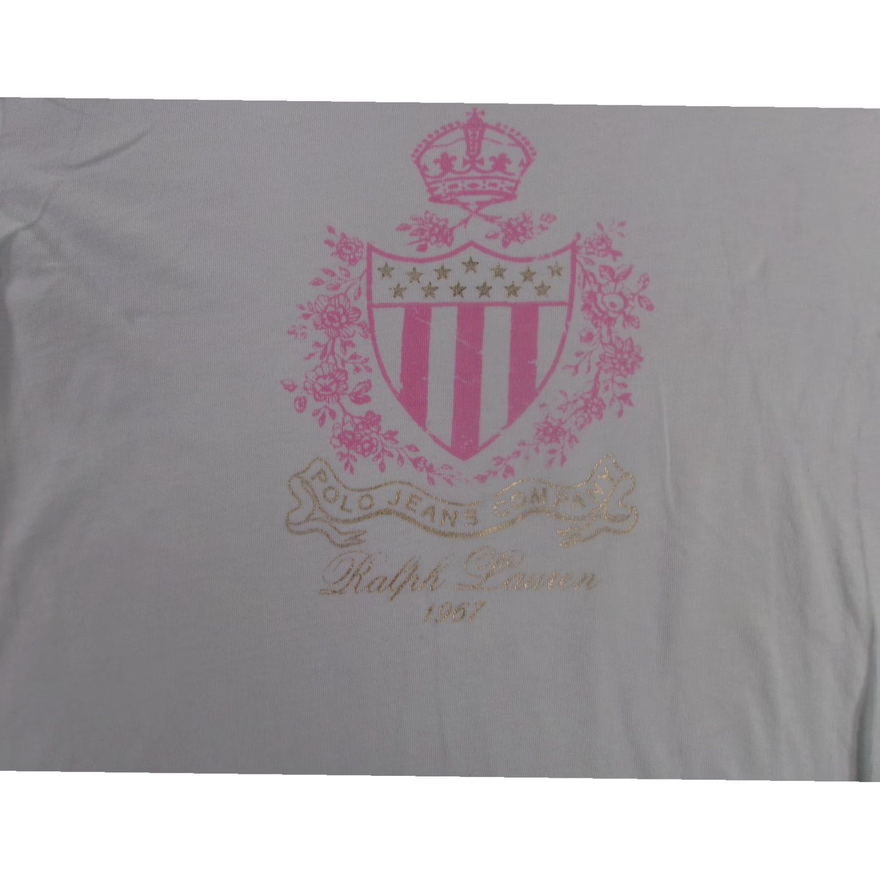 Vintage Polo Jeans Co Ralph Lauren T-Shirt Women Large White Crew Neck Graphic Crest Casual Preppy Y2K Street Size L / US 10 / IT 46 - 2 Thumbnail