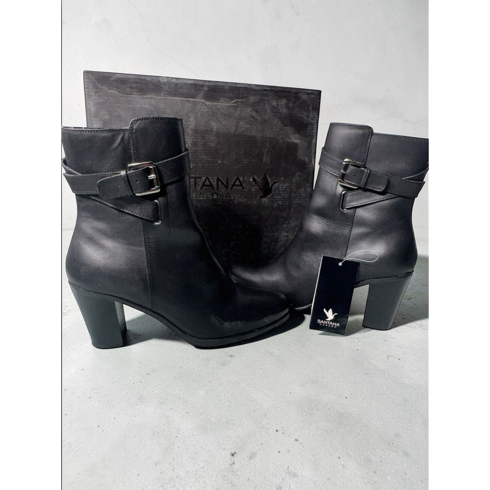 Other Santana Canada Christa Black Leather Ankle Boots Women 9 Size US 9 / IT 39 - 1 Thumbnail