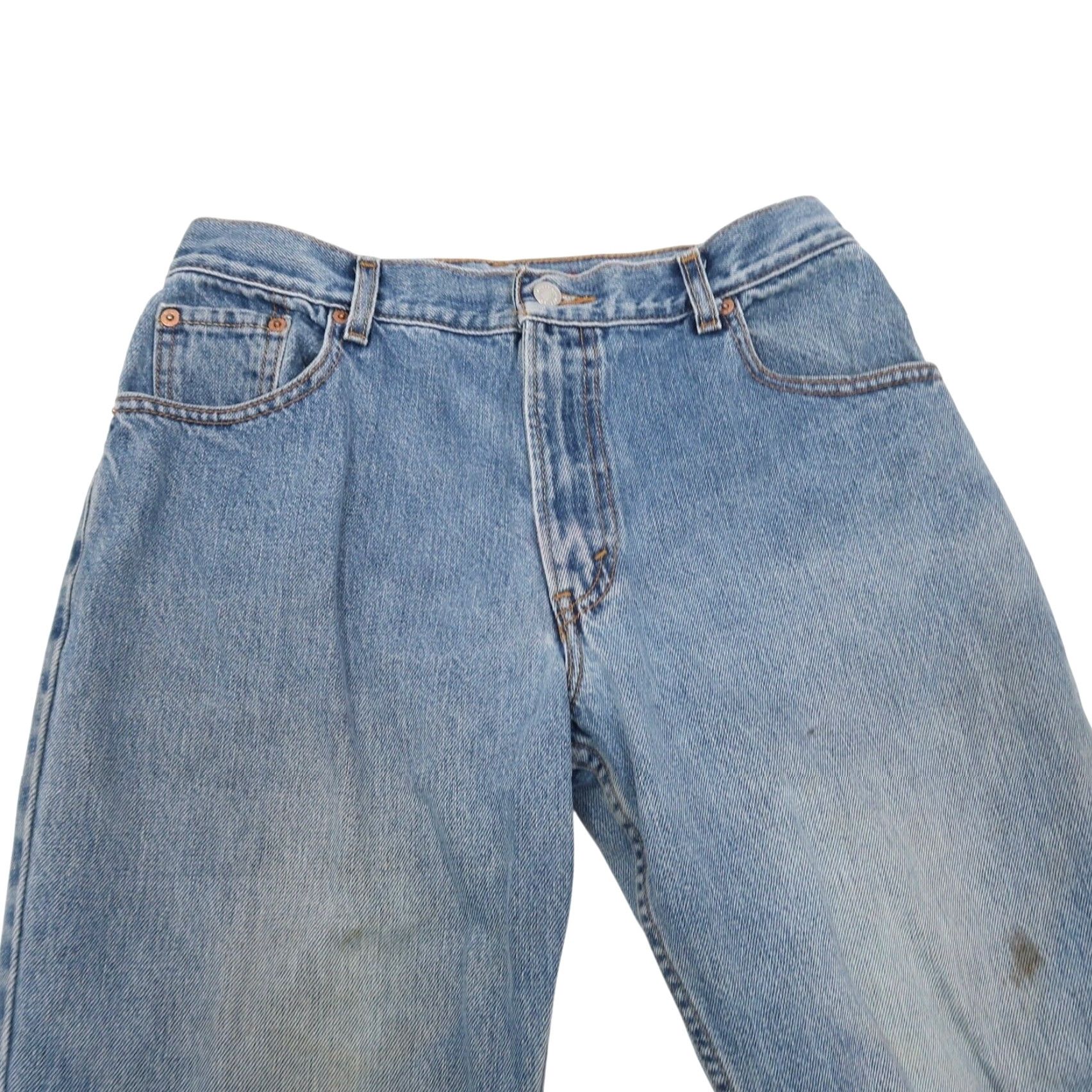 Levi's VINTAGE Levi's 550 Classic Relaxed Straight Jeans Womens 12 Light Wash Blue Denim 100% Cotton 90s Style Girls? Size 34" / US 12 / IT 48 - 2 Thumbnail