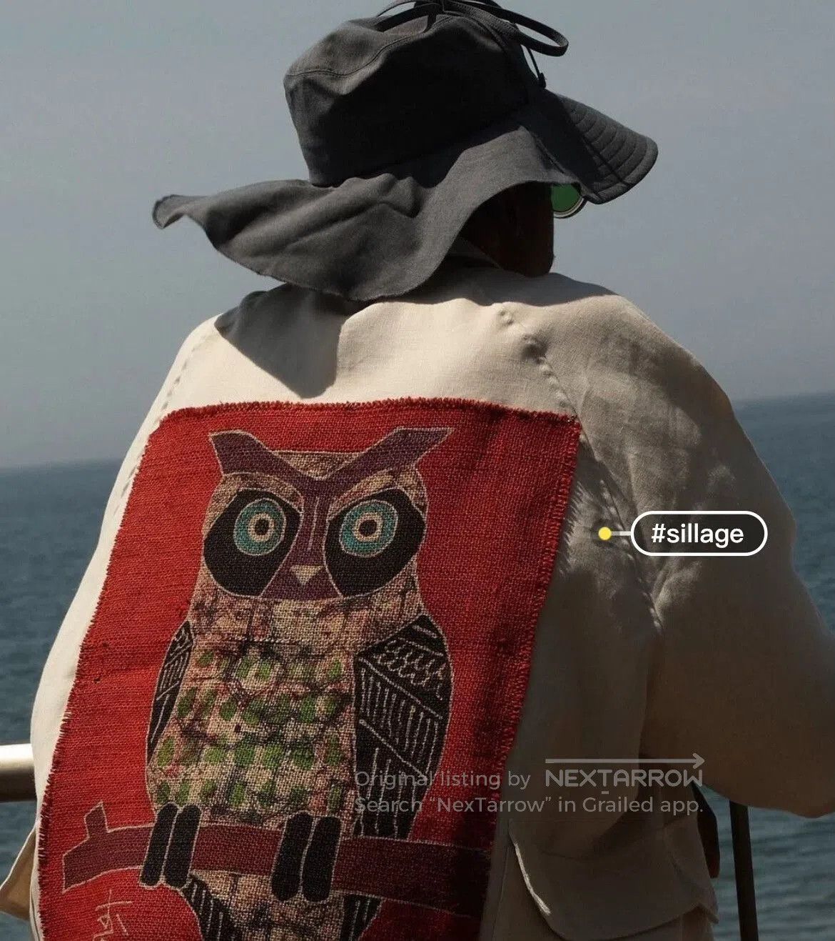 Sillage orange owl limited edition linen top. Size M / US 6-8 / IT 42-44 - 2 Thumbnail