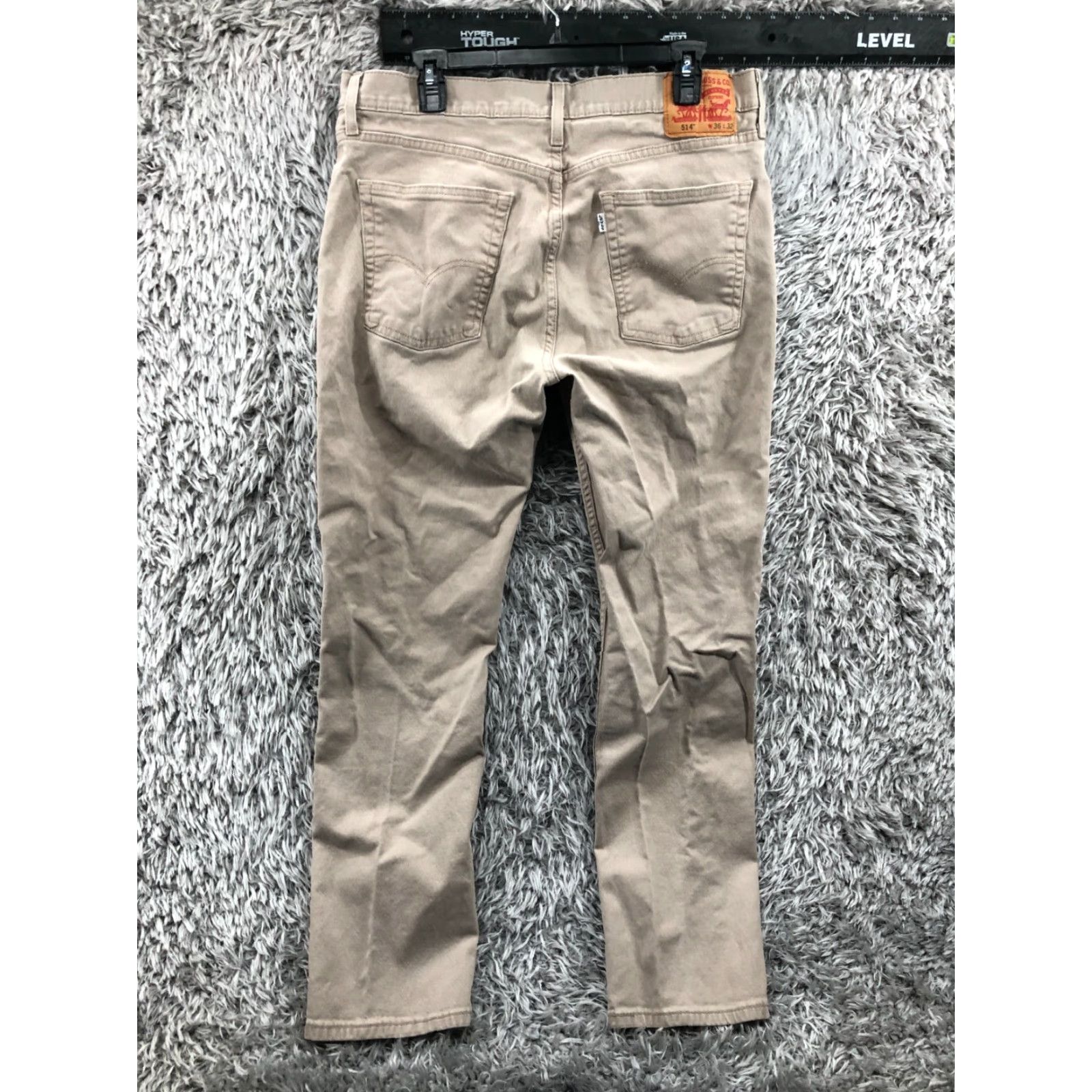 Levi's Levi's 514 Straight Jeans Mens Size 36x32 Mid Rise Medium Wash Beige - Levi's 500 Series Denim 5-Pocket Style Regular Fit Clothing mens Size US 36 / EU 52 - 5 Thumbnail