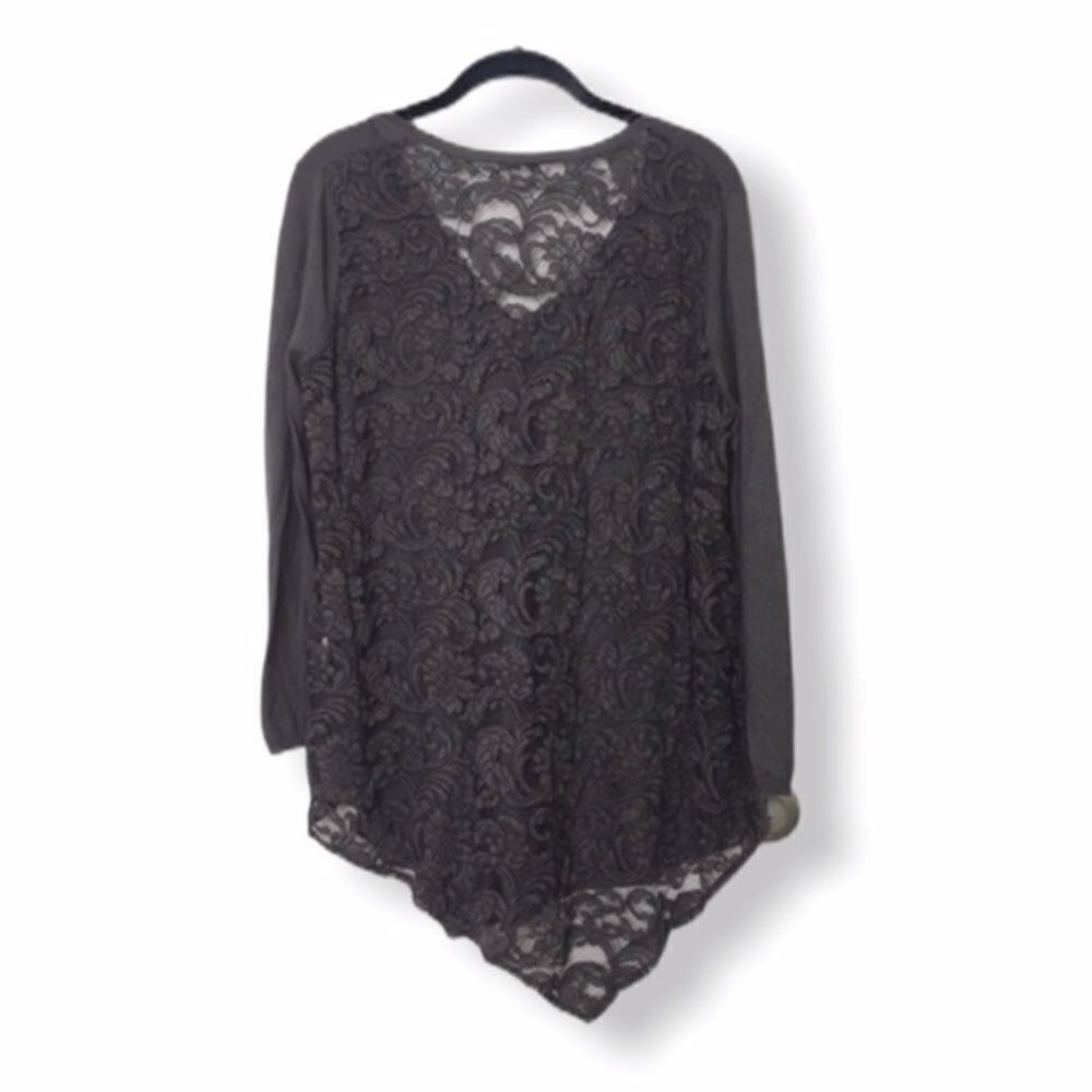 Joie Joie Grey Long Sleeve Knit Top Lace Back Detail Size S Size S / US 4 / IT 40 - 4 Thumbnail