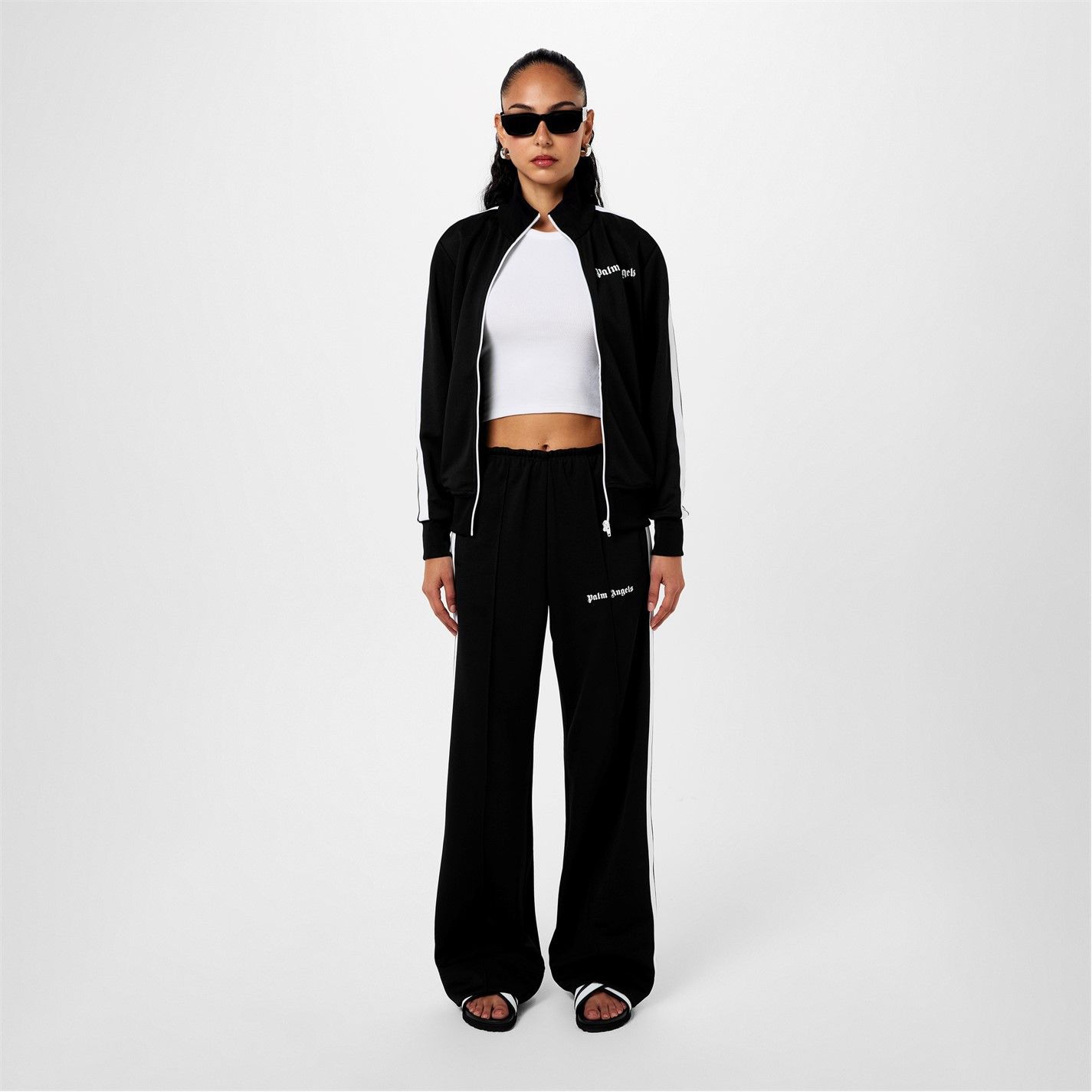 Palm Angels o1g2r1mq0325 Track Zip Jacket in Black & White Size XL / US 12-14 / IT 48-50 - 6 Thumbnail