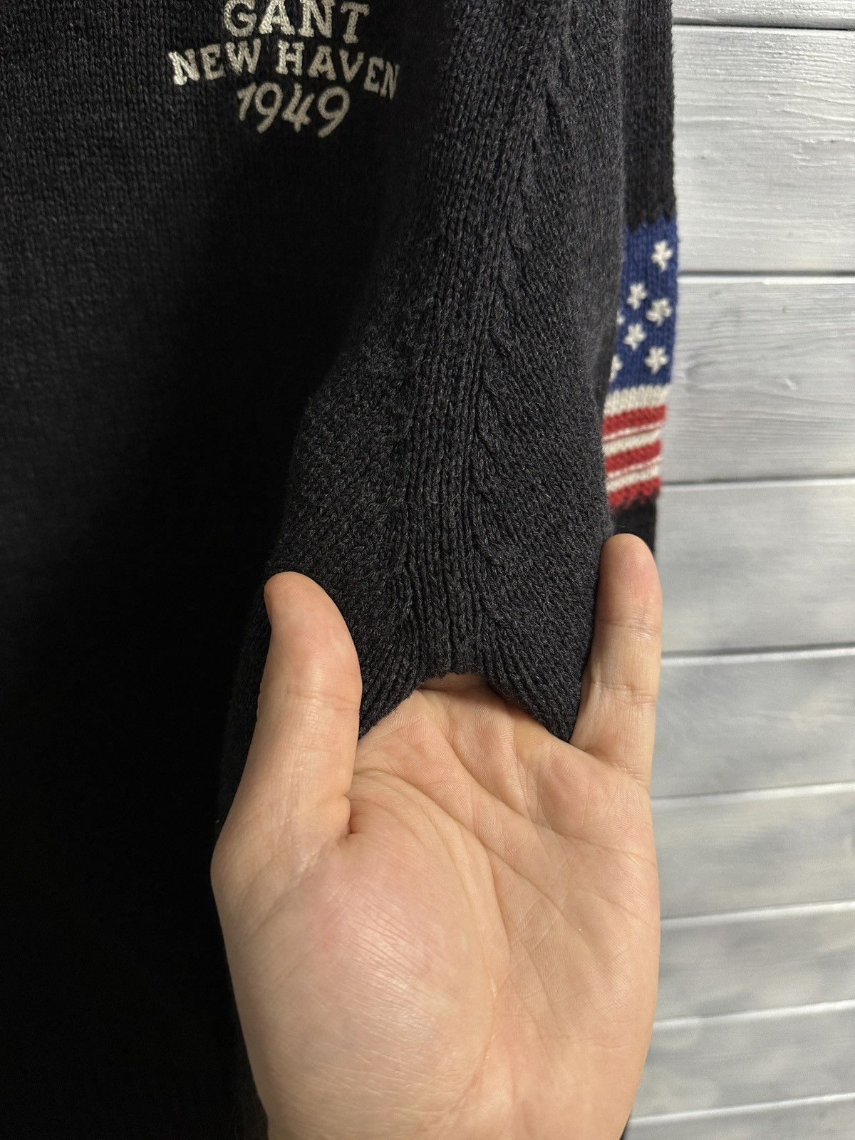 Gant Rare Vintage Knitted Zip Sweater Gant American Flag USA Size US L / EU 52-54 / 3 - 6 Thumbnail