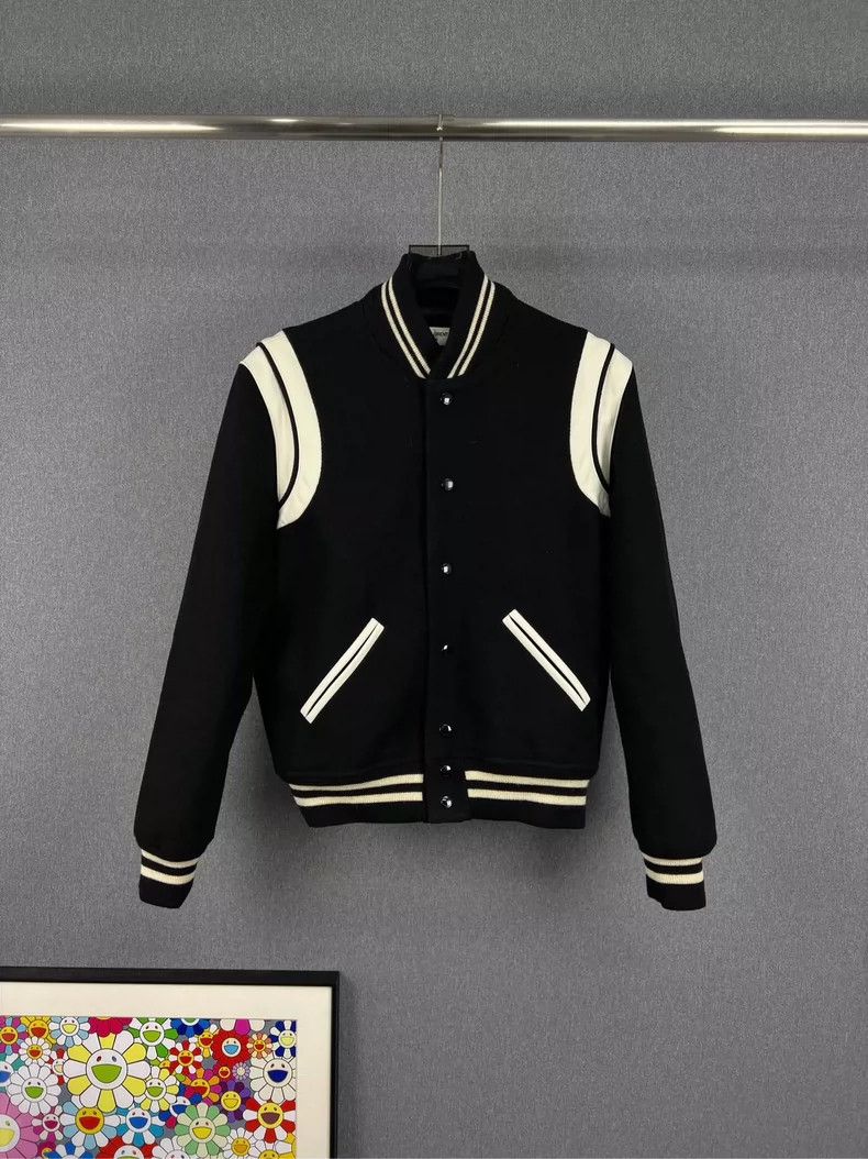 Saint Laurent Paris Saint Laurent Paris Black and white Teddy jacket Nextarrow- Size US S / EU 44-46 / 1 - 1 Thumbnail