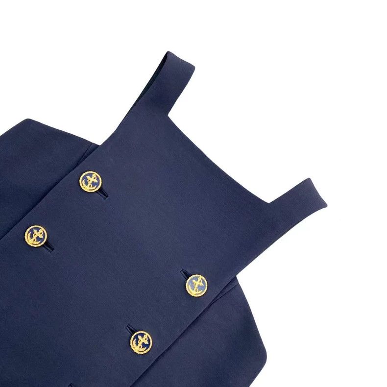 Louis Vuitton Louis Vuitton Sheepwool/mulberry silk black gold button dr Size XXS / US 00 / IT 34 - 3 Thumbnail
