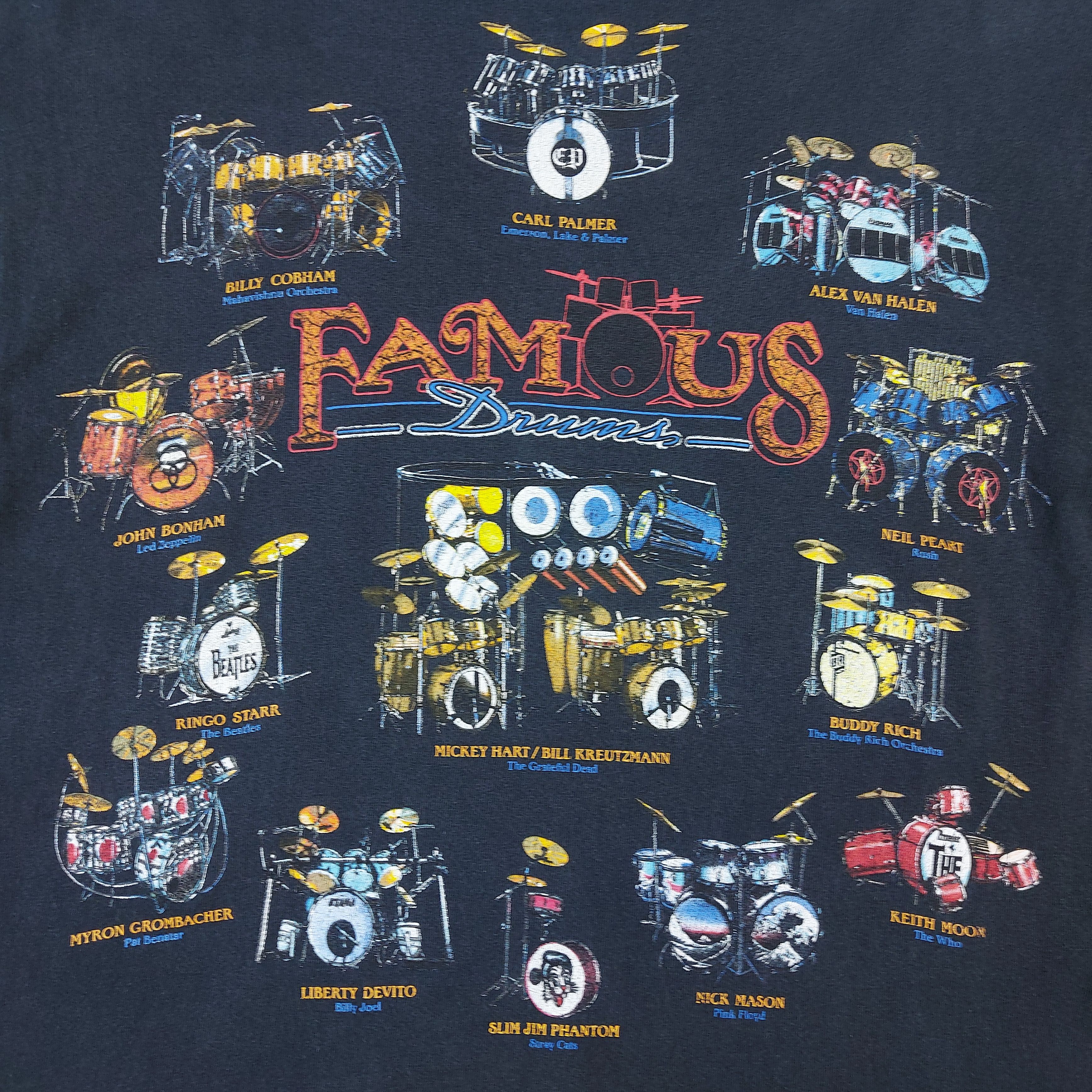 Band Tees Vintage Y2K Famous Drummers Of History Graphic TEE Size US M / EU 48-50 / 2 - 5 Thumbnail