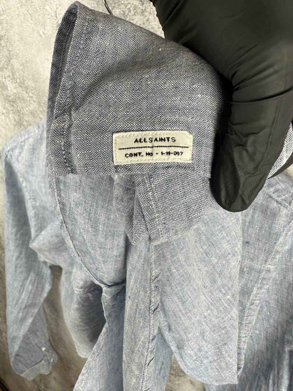Allsaints ALLSAINTS Reaper Shirt 100% Linen Blue LS Button Up Slim Fit Size US S / EU 44-46 / 1 - 10 Thumbnail