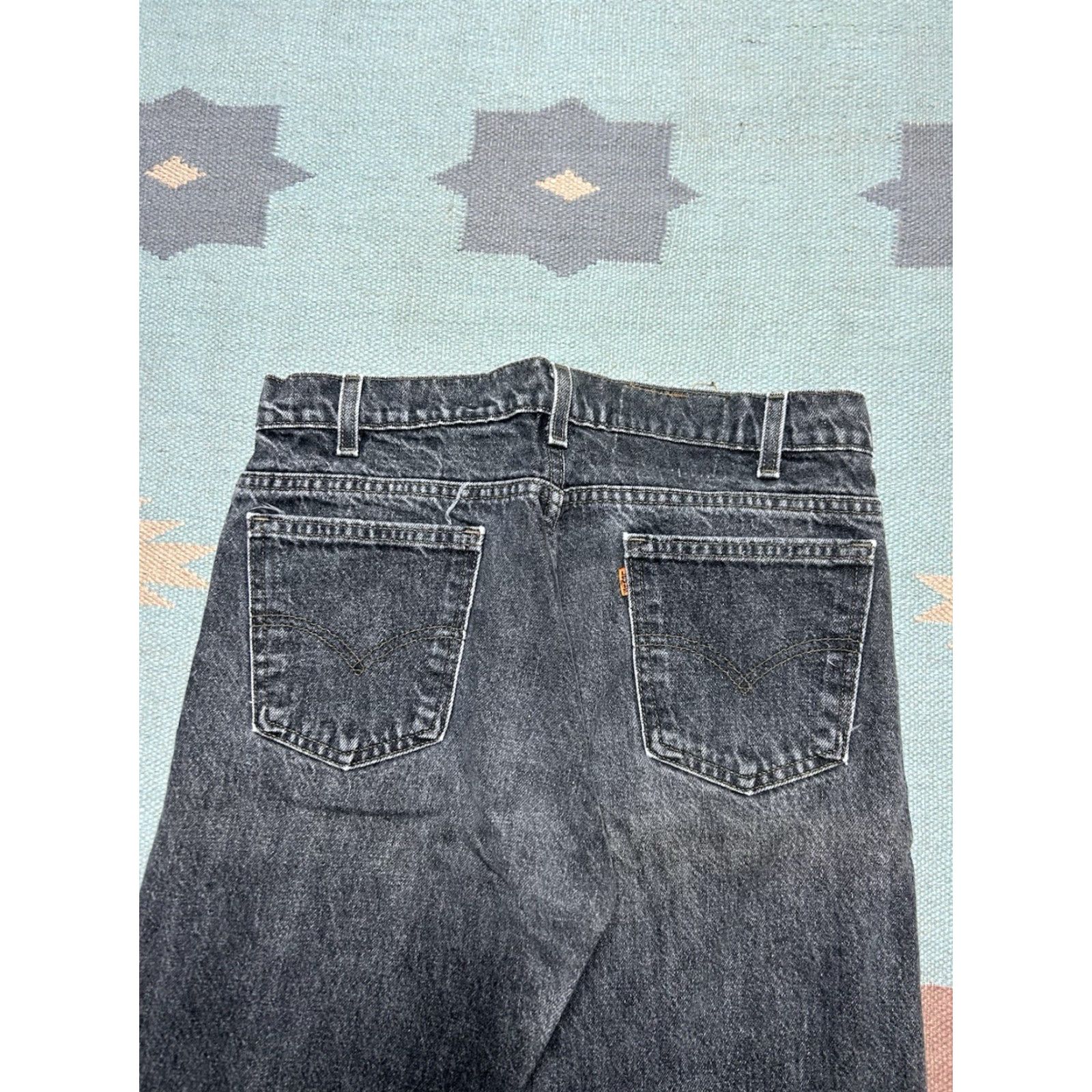 Levi's VINTAGE Levi’s 505 Jeans Black Denim Orange Tab Straight Leg USA 32x33 Mens Jeans Size US 32 / EU 48 - 3 Thumbnail