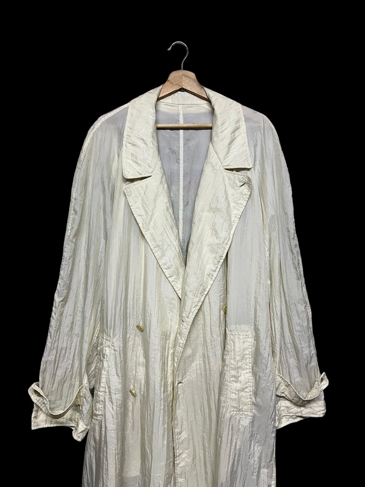 Kenzo × Vintage Vtg🔥Kenzo Paris Double Breasted White Trenchcoat Jacket Size US L / EU 52-54 / 3 - 6 Thumbnail