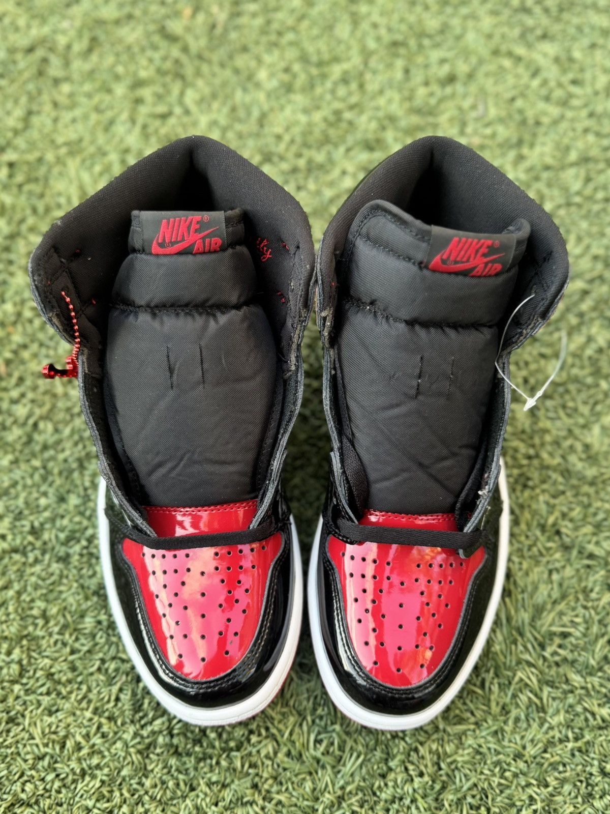 Jordan Brand New Nike Air Jordan 1 Retro OG High Patent Bred - Size 7 Size US 7 / EU 40 - 4 Thumbnail