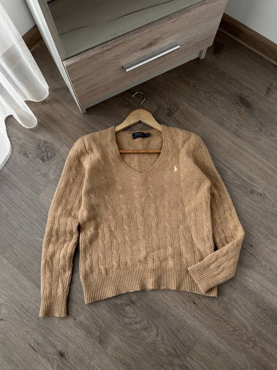 Polo Ralph Lauren × Vintage Vintage Polo Ralph Lauren Cable Knit Wool Brown W Sweater Size M / US 6-8 / IT 42-44 - 2 Thumbnail