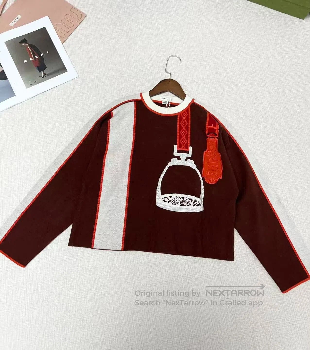 Hermes Hermes Wool Embroidery Long Sleeve Sweater. Size XS / US 0-2 / IT 36-38 - 1 Thumbnail