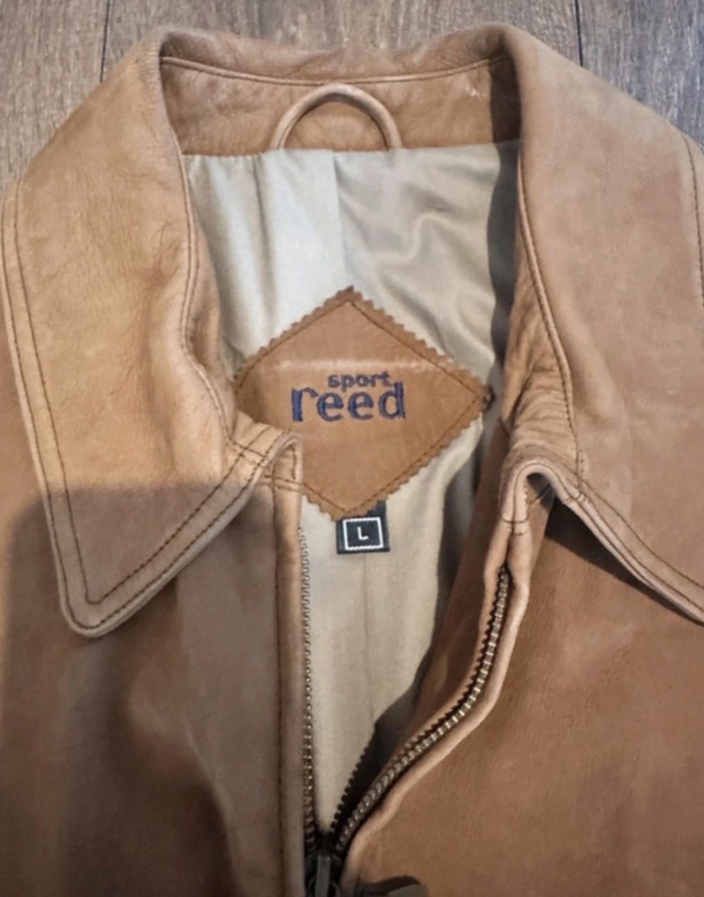 Other Vintage Tan 100% Leather Bomber Jacket Men’s Large Retro Size US L / EU 52-54 / 3 - 6 Thumbnail