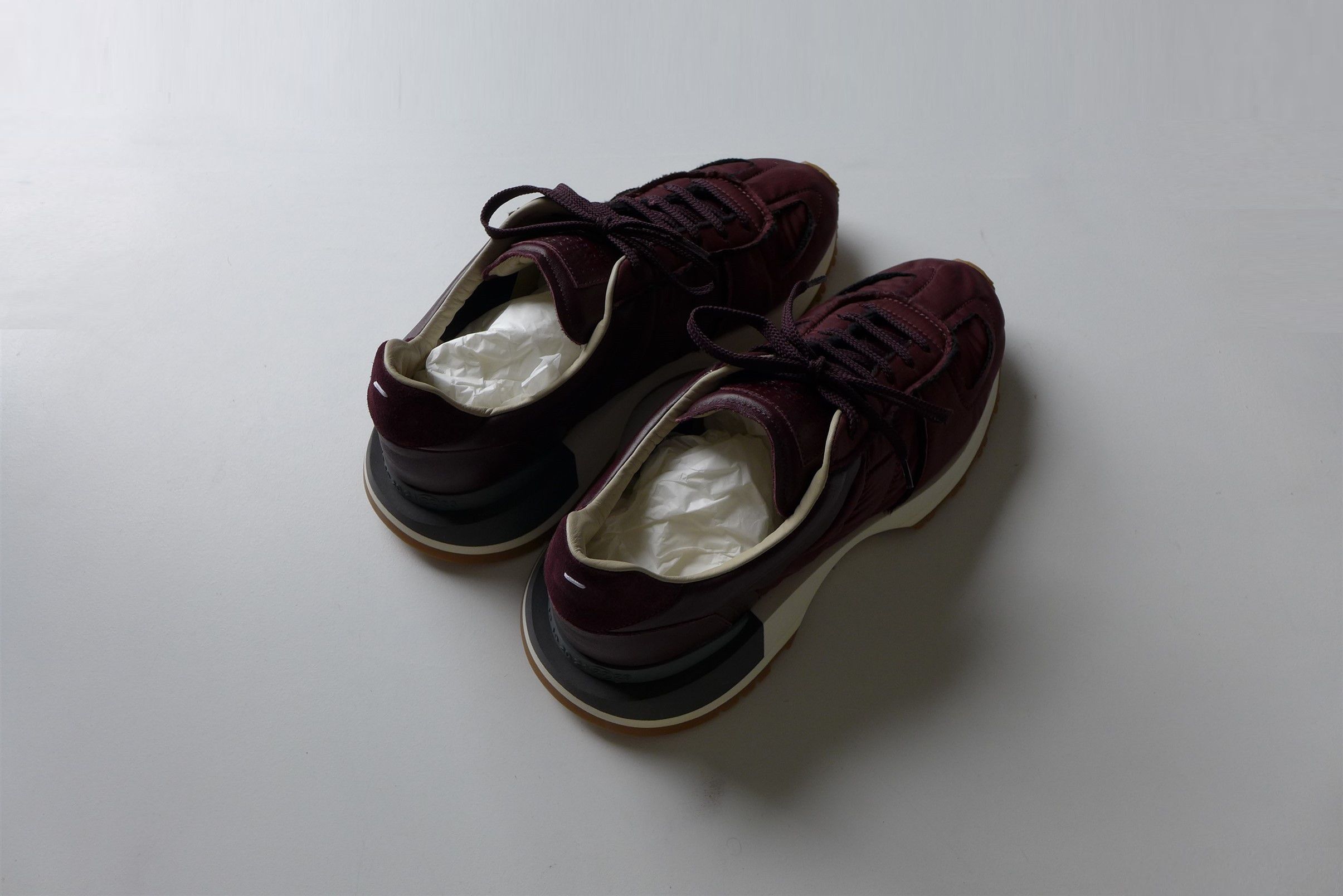 Maison Margiela Margiela Burgundy Runner Evolution Sneakers Size US 13 / EU 46 - 3 Thumbnail