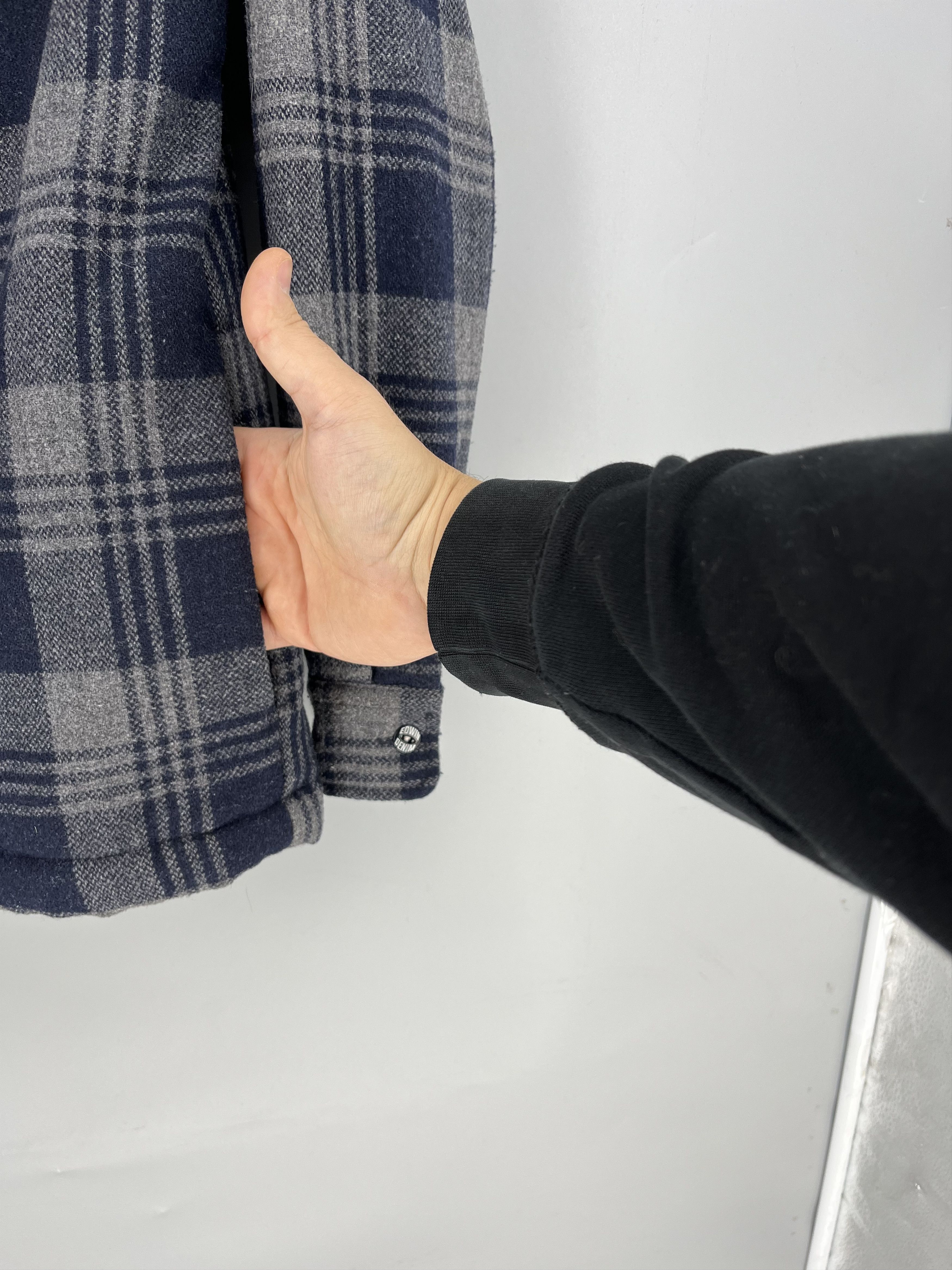Edwin Edvin Sherpa-Lined Flannel Shirt Jacket Men’s Size-M Size US M / EU 48-50 / 2 - 4 Thumbnail