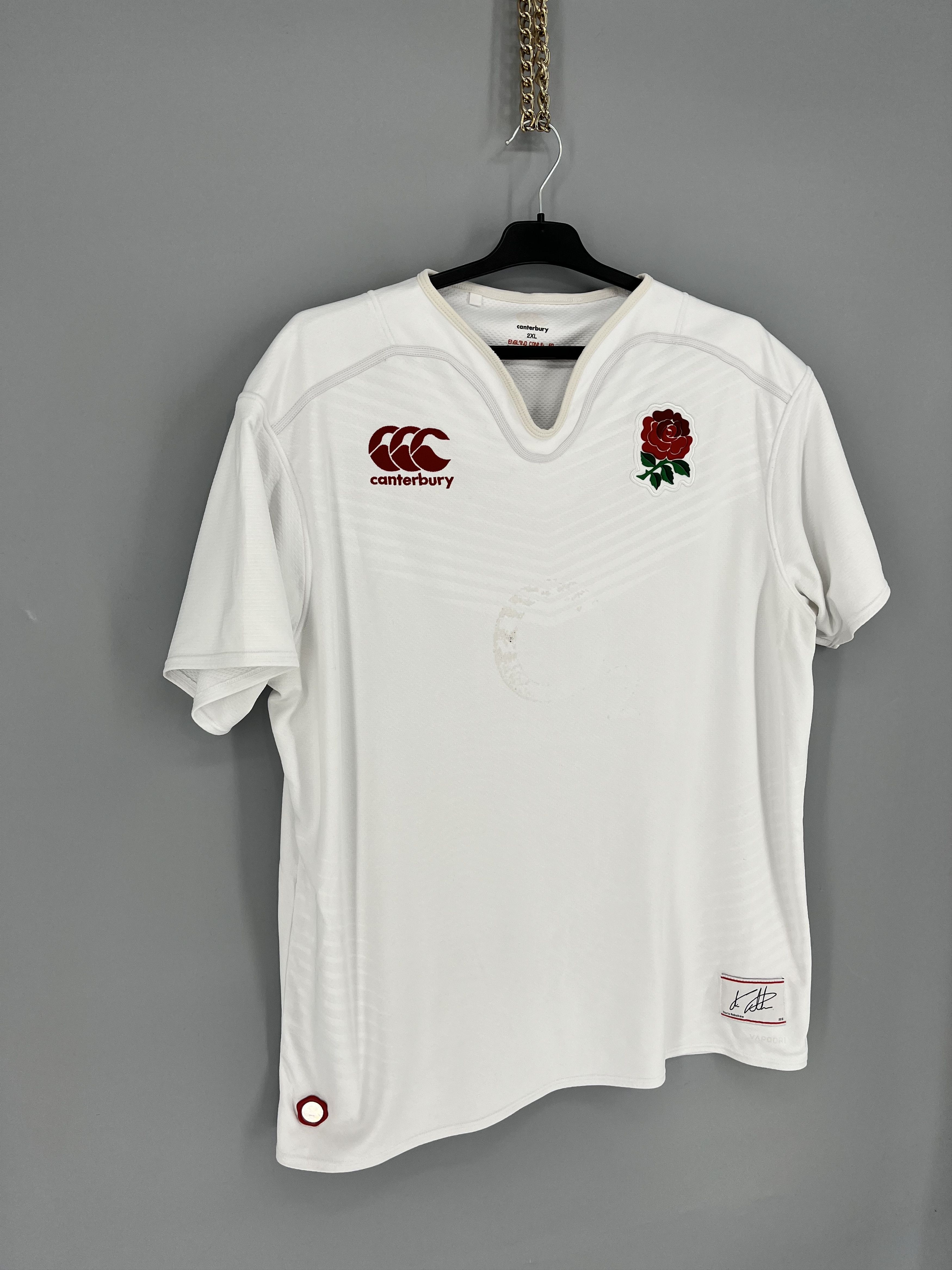Canterbury of New Zealand Signed England Rugby Shirt Chris Robshaw Autograph Size US XXL / EU 58 / 5 - 2 Thumbnail