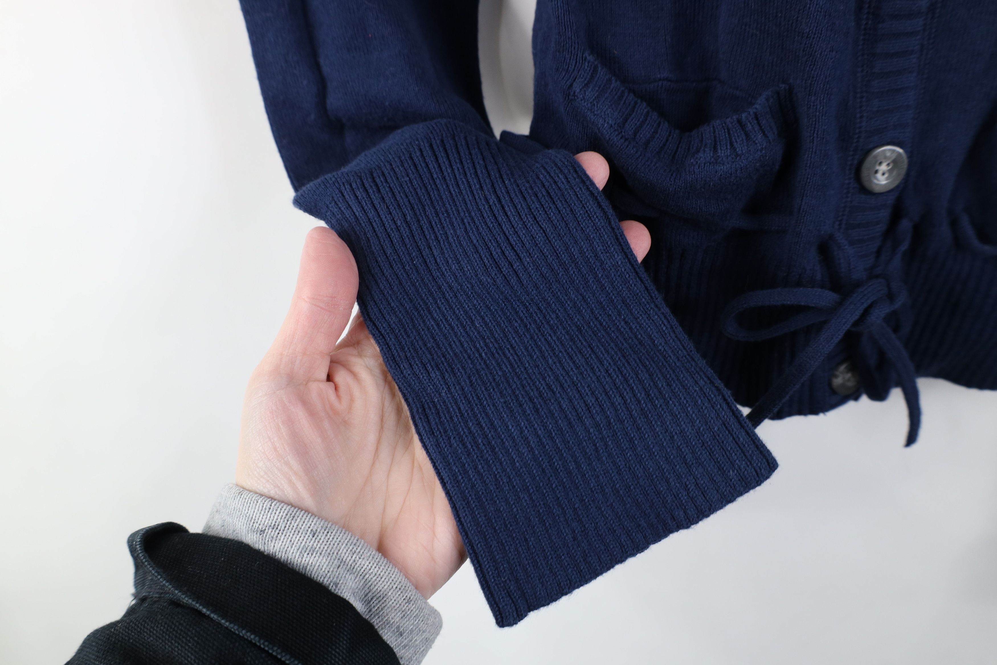 Aeropostale Vintage 90s Y2K Aeropostale Cropped Cardigan Sweater Blue Size M / US 6-8 / IT 42-44 - 6 Thumbnail