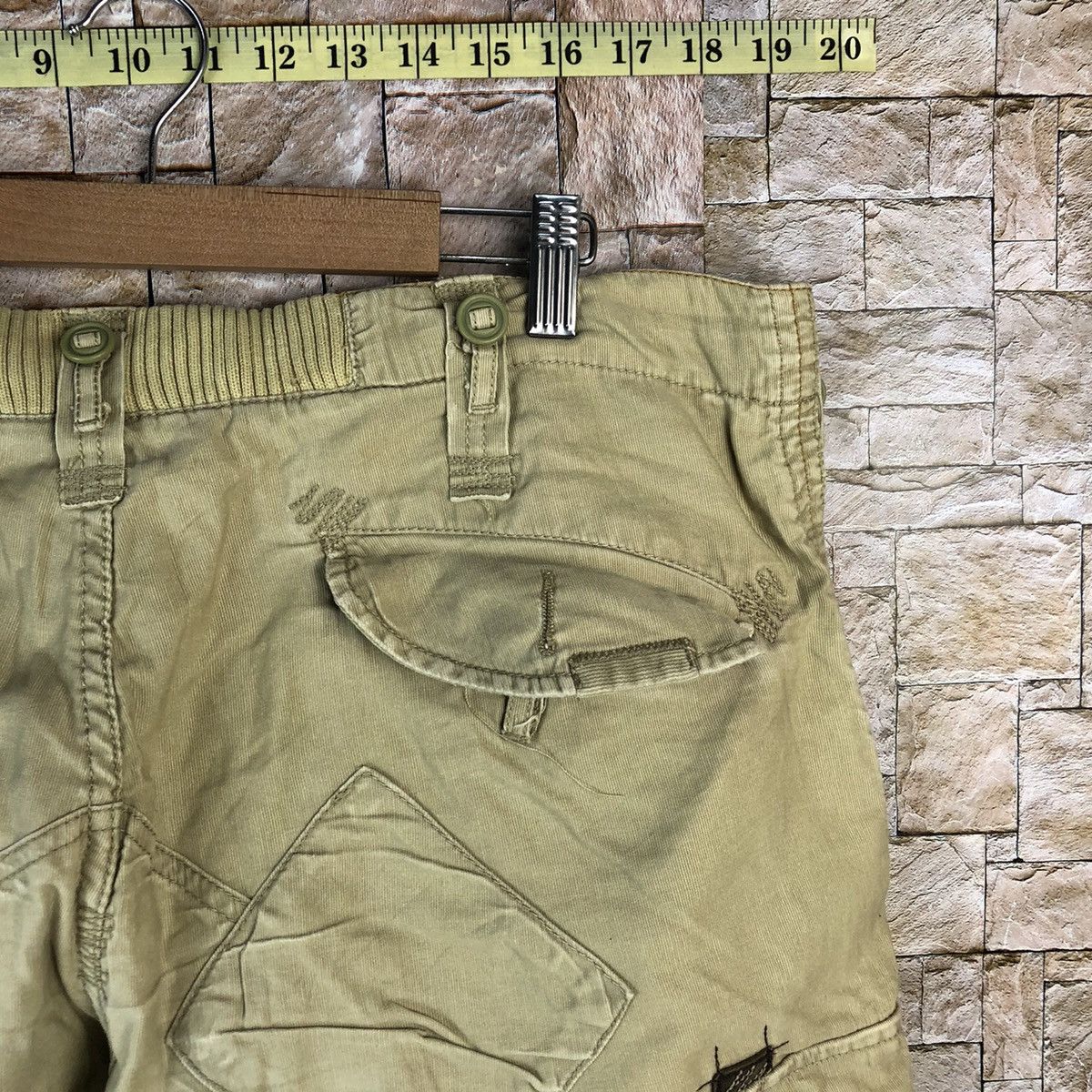 Japanese Brand Back Number Brown Cargo Multipocket Pants #A1134 Size US 35 - 20 Thumbnail