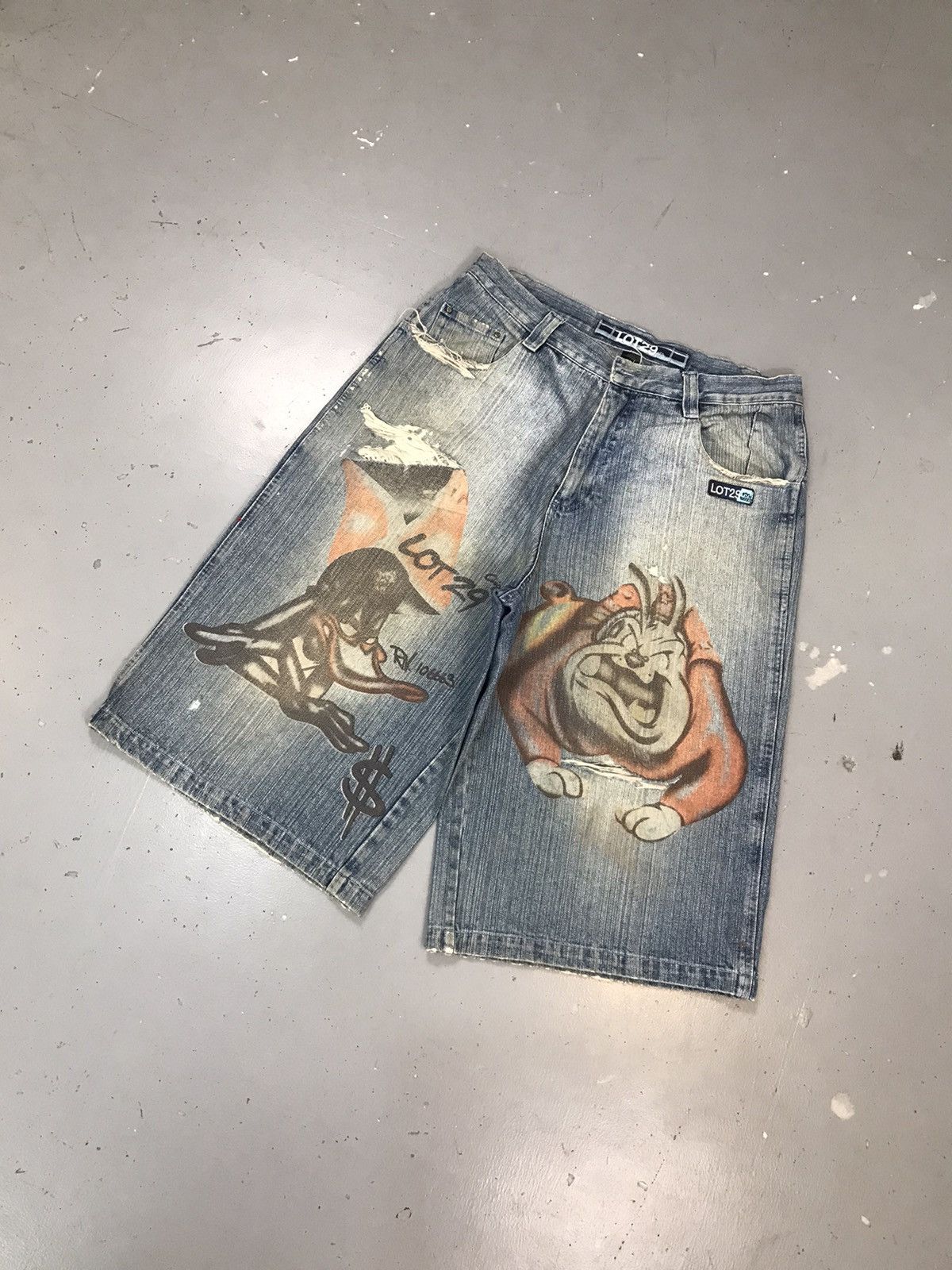Vintage Vintage LOT 29 dog & duck printed distressed denim jort Size US 36 / EU 52 - 3 Thumbnail