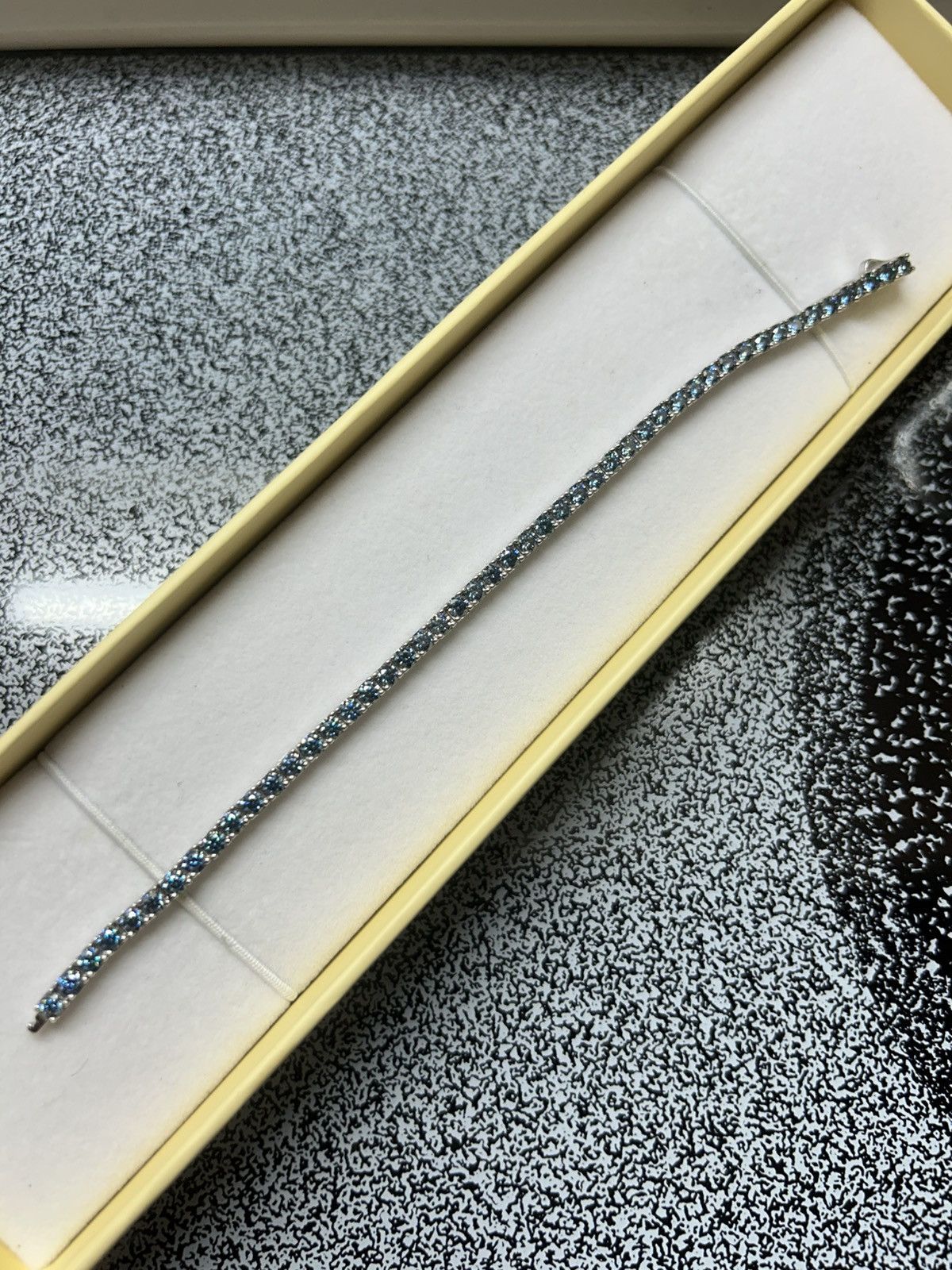 Jewelry Tennis Bracelet Blue Moissanite Size ONE SIZE - 2 Thumbnail