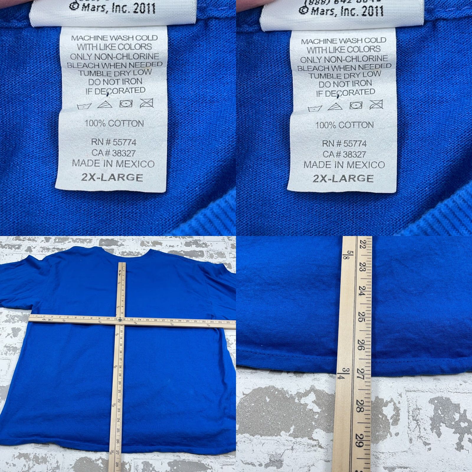 Vintage VINTAGE M & M Shirt Men 2XL Blue Tee All Over Print AOP Y2K Cyber Big Head Graphic Print Shirt Mens VINTAGE Size US XXL / EU 58 / 5 - 8 Thumbnail