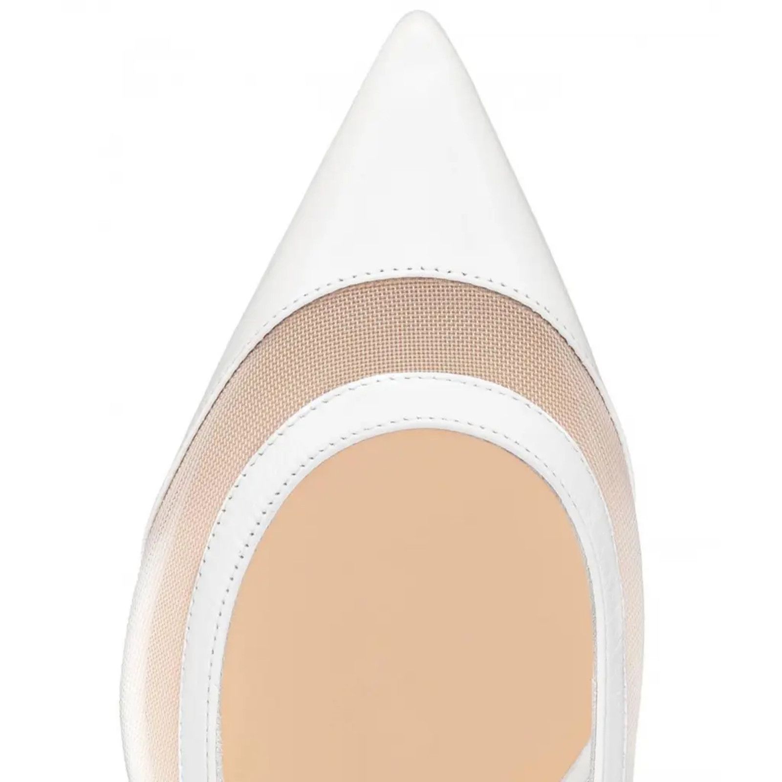 Christian Louboutin Christian Louboutin Galativi Flat White Leather Nude Size US 5 / IT 35 - 6 Thumbnail