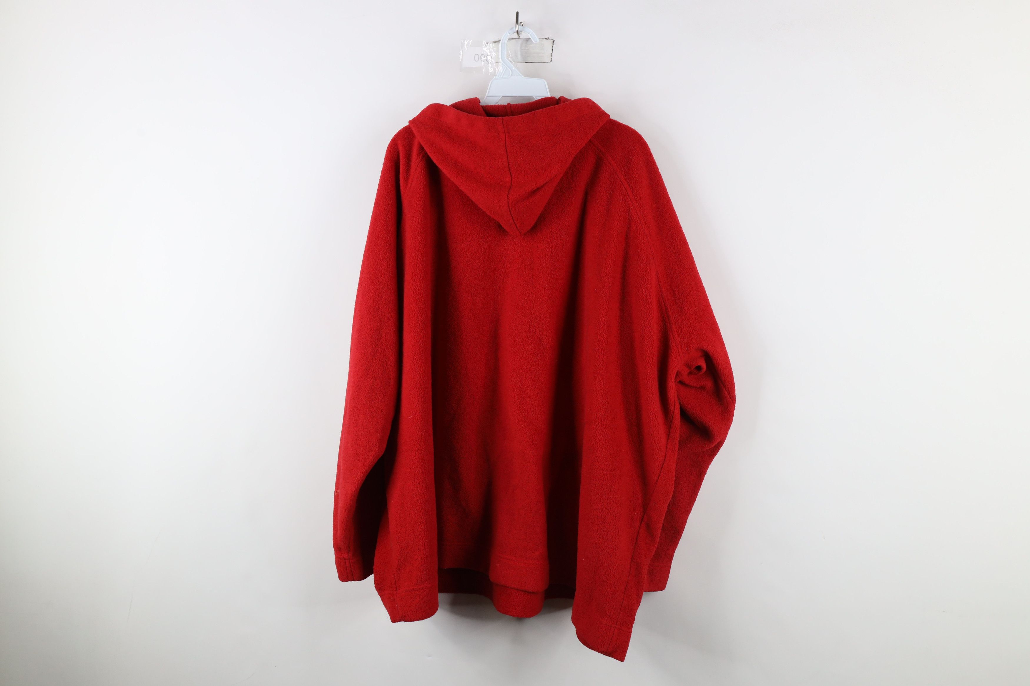 Disney × Vintage Vintage 90s Disney Attention Mickey Mouse Fleece Hoodie Red Size 4XL / US 24-26 - 11 Thumbnail