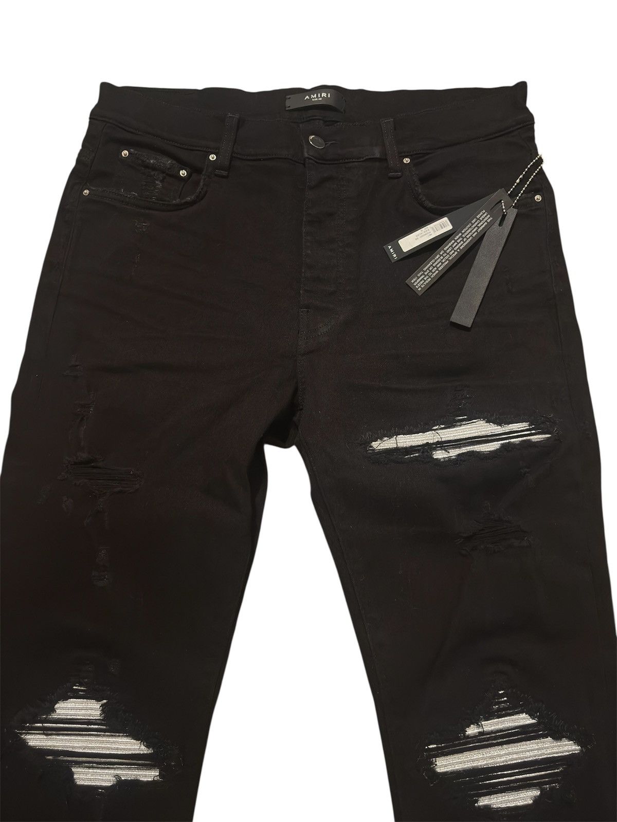 Amiri Amiri Black Silver Patch Mx1 Denim Jeans Size US 36 / EU 52 - 2 Thumbnail