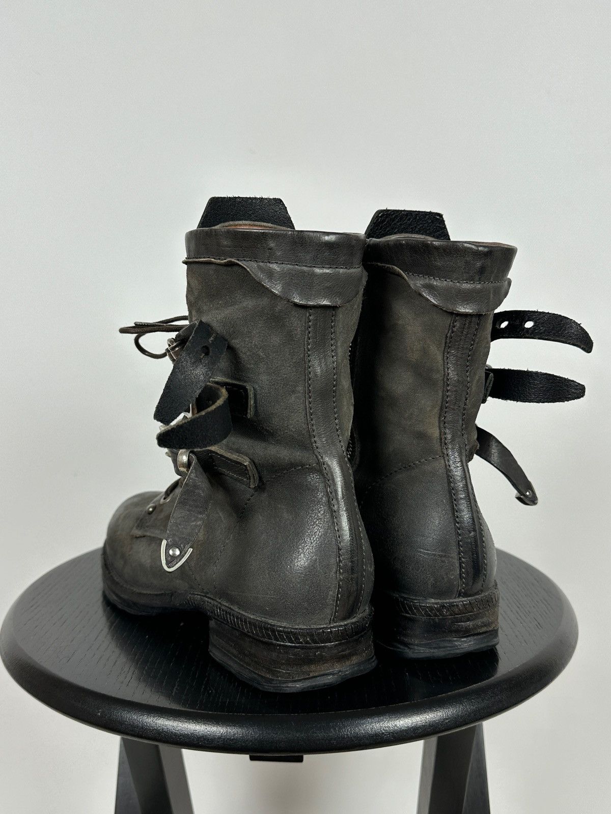 A.S.98 A.S.98. Airstep Grey Leather Biker Ankle Boots Size US 8 / IT 38 - 5 Thumbnail