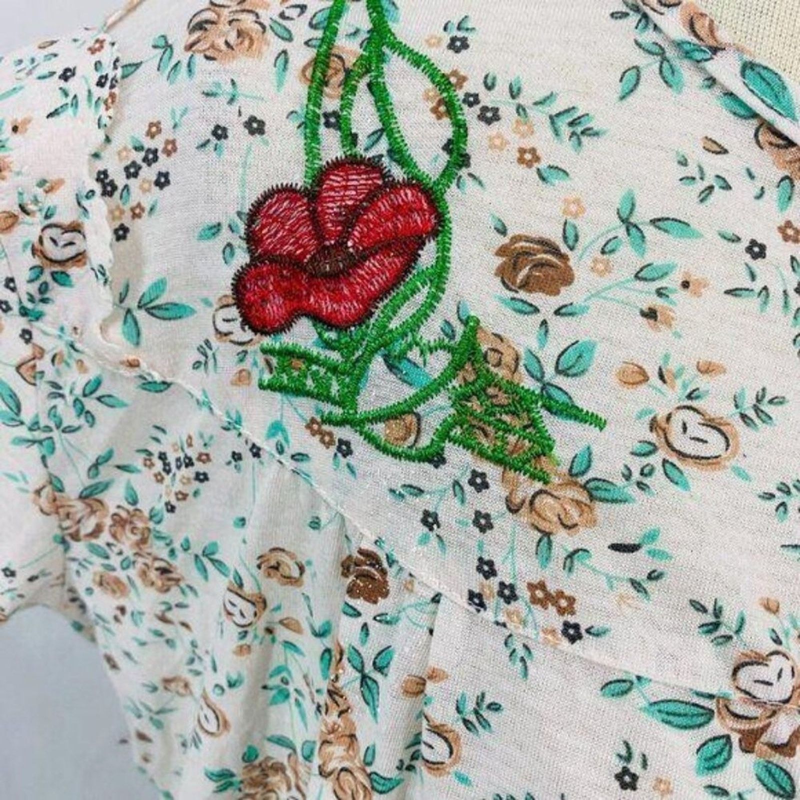 Vintage Vintage Sorela Nightgown Lightweight Button Front Large Size ONE SIZE - 2 Thumbnail