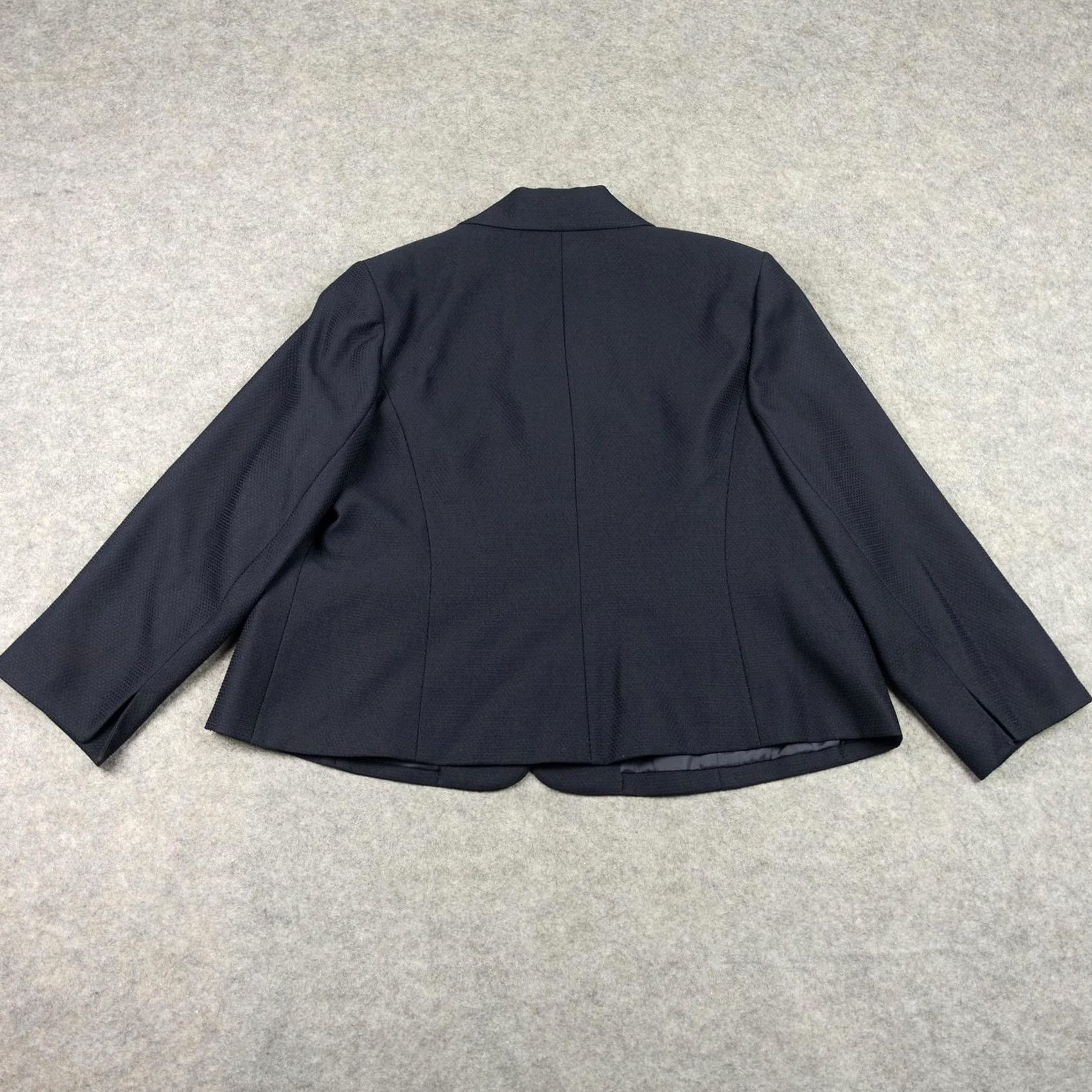 Evan Picone VINTAGE Evan Picone Blazer Jacket Womens 20W Navy Blue Textured Career Workwear Blazer Size 3XL / US 20-22 - 7 Thumbnail