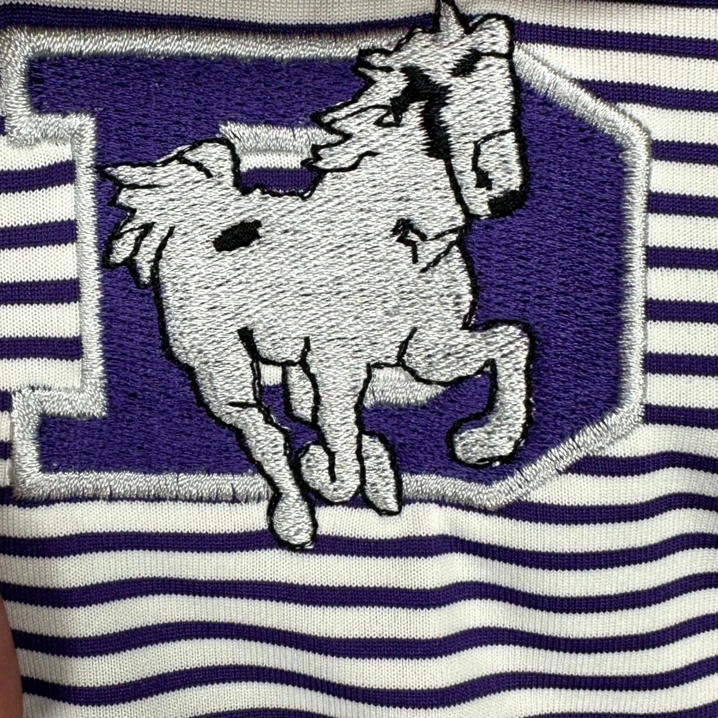 Nike Nike Golf Polo Shirt Mens Large Dri-Fit Purple White Striped Rugby Performance Size US L / EU 52-54 / 3 - 6 Thumbnail