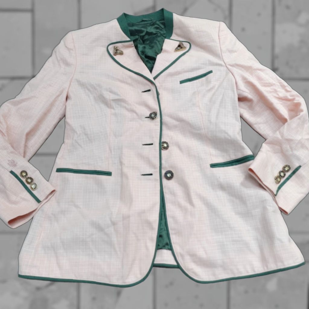 Vintage Habsburg Blazer Women Pink Wool Silk Linen Blend 10 4 Button Long Sleeve Button Dry Clean Only Regular Fall Spring Winter Business Casual Size L / US 10 / IT 46 - 1 Thumbnail