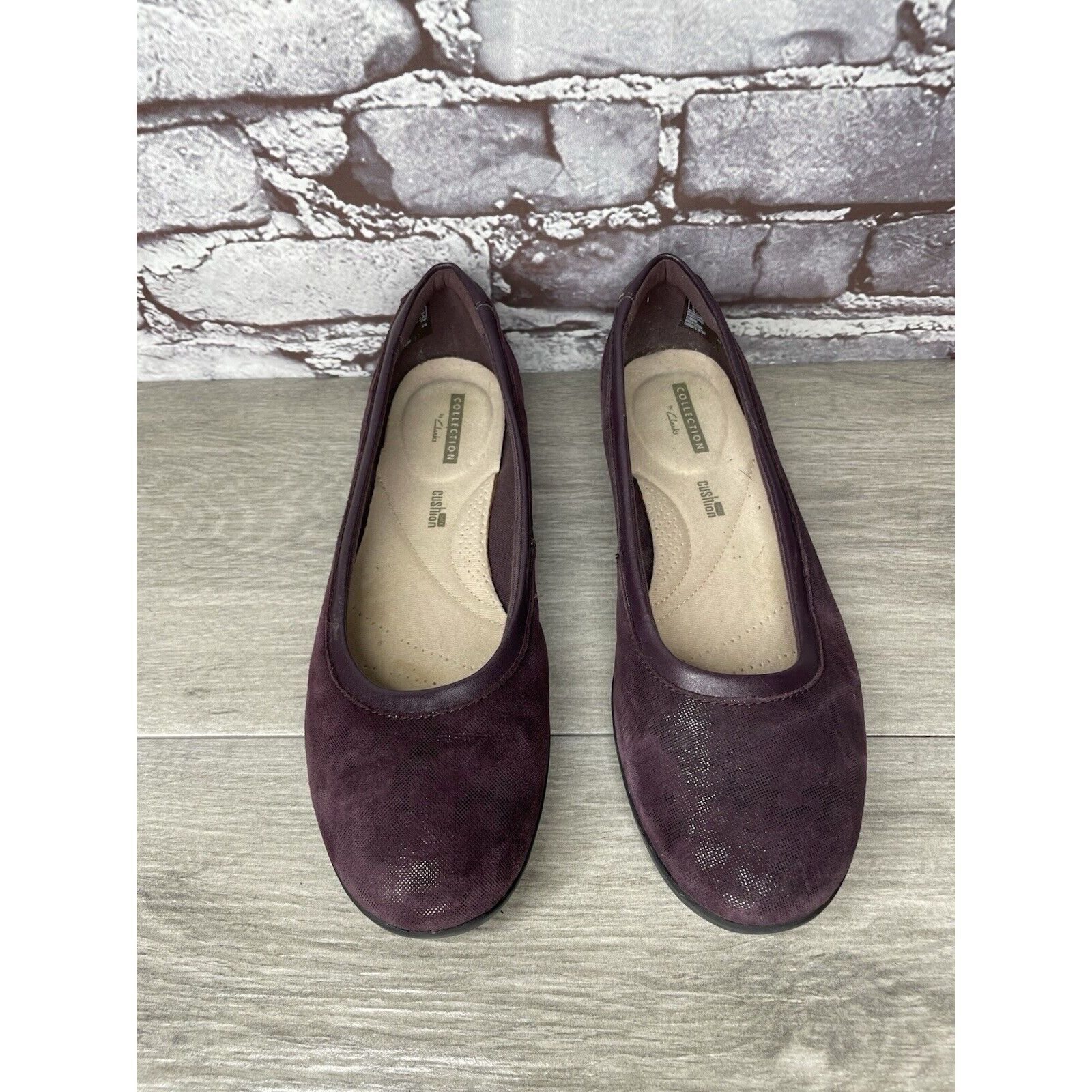 Clarks Clarks Collection Soft Cushion Purple Shimmer Ballet Flats W Size US 7.5 / IT 37.5 - 2 Thumbnail