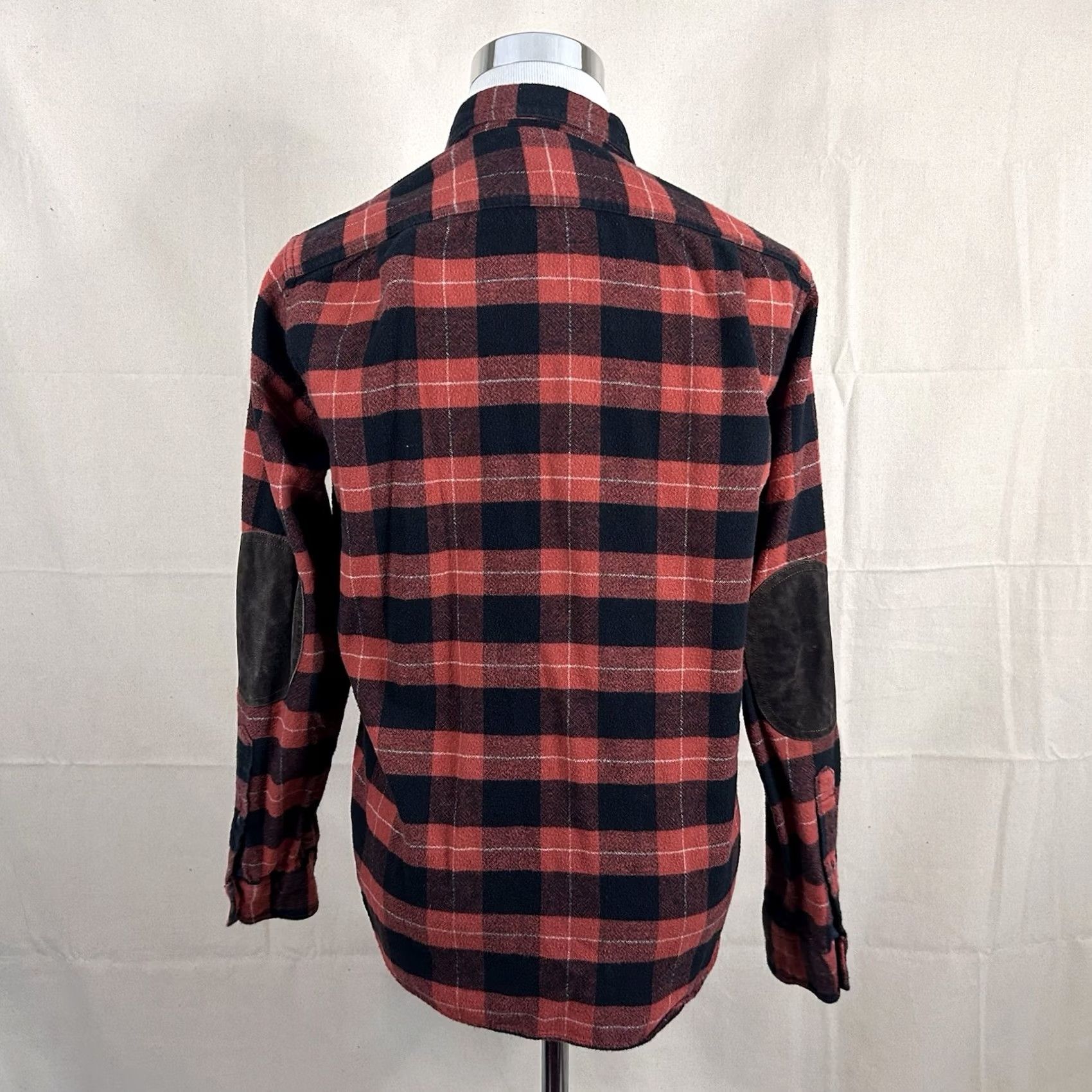 J.Crew J.CREW Shirt Buffalo Plaid Flannel Red Black Cotton Elbow Patches Button-Front Button-Up M Men's Shirt Size US M / EU 48-50 / 2 - 5 Thumbnail