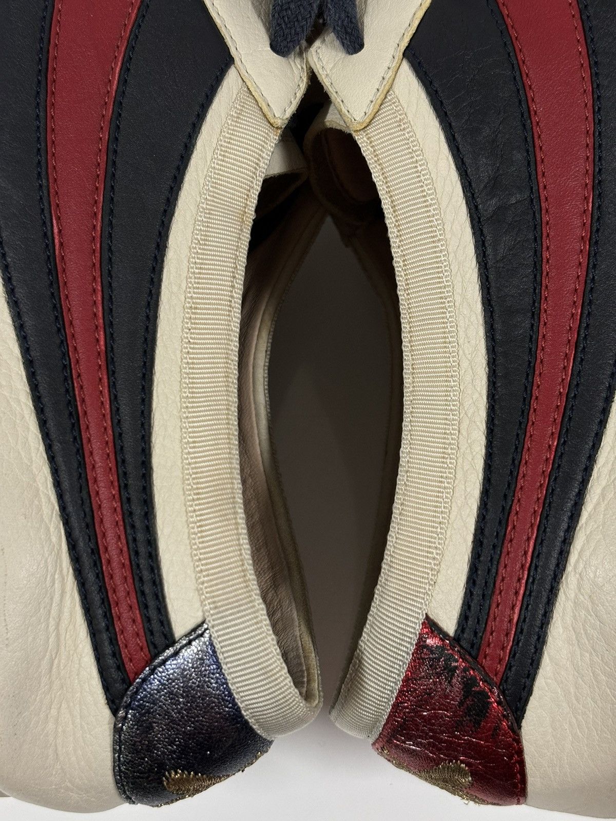 Designer × Gucci × Paolo Gucci FALACER Web Hebron Leather Stripe Low-Top Sneakers Trainers Size US 7.5 / EU 40-41 - 18 Thumbnail