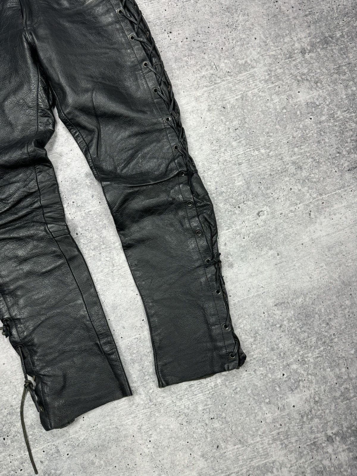 Genuine Leather × Vintage Vintage 90’s Y2K Style Casual Cowboy Genuine Leather Pants Size US 28 / EU 44 - 3 Thumbnail