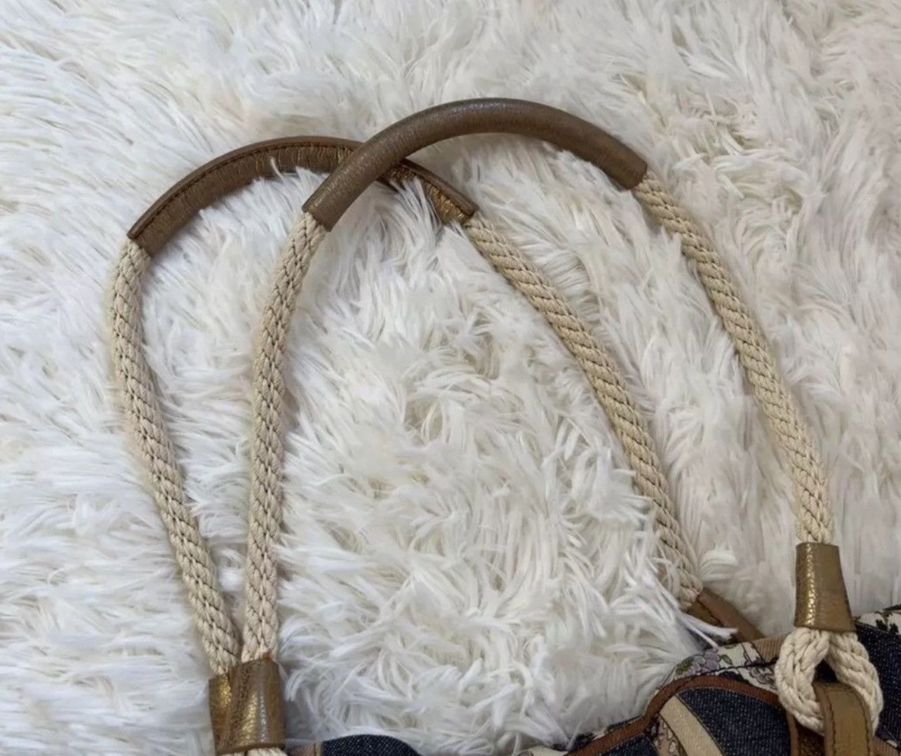 Salvatore Ferragamo Vintage Salvatore Ferragamo Flora Gancini Denim Shoulder Bag Size ONE SIZE - 8 Thumbnail
