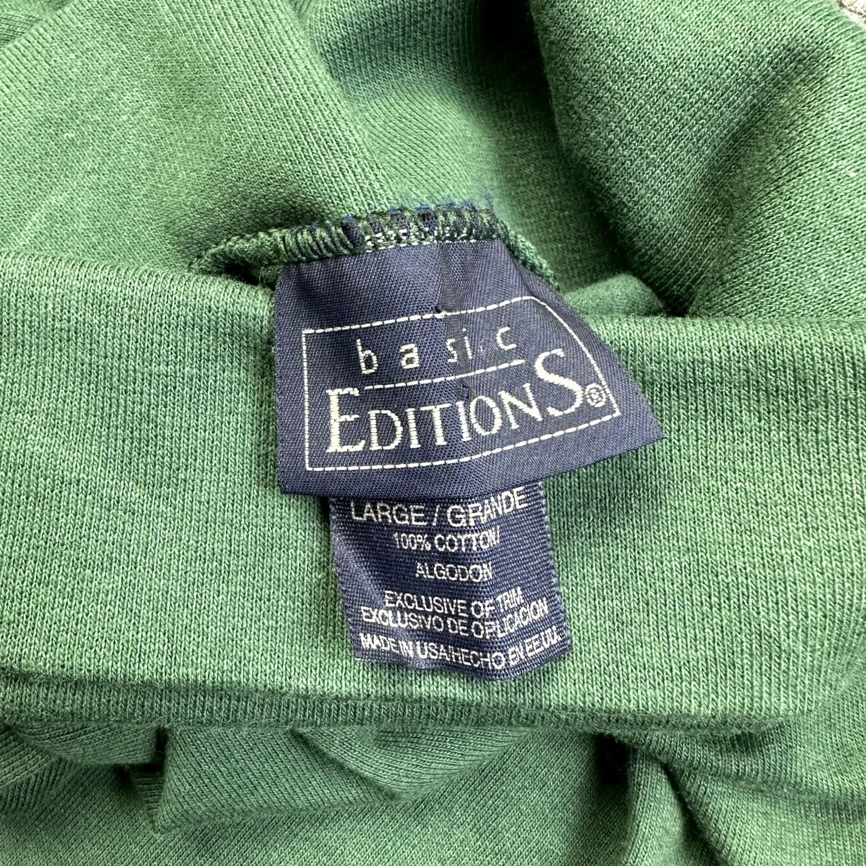 Basic Editions VINTAGE Basic Editions Long Sleeve Turtleneck Shirt Adult L Green 90s USA Vintage Mens Womens Unisex Size US L / EU 52-54 / 3 - 2 Thumbnail