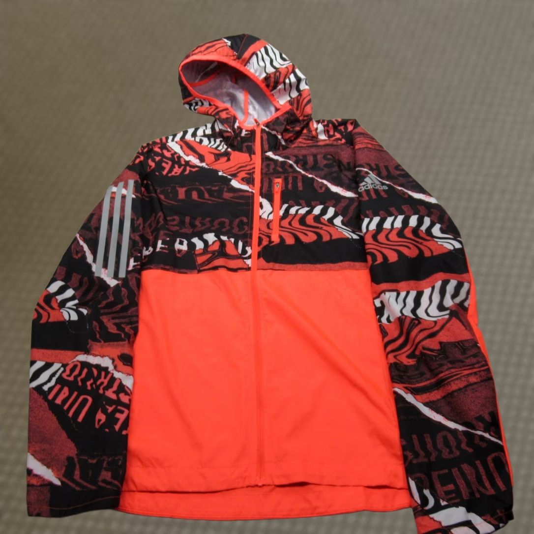 Adidas Adidas Own The Run Jacket Mens Medium Orange Lightweight Packable Running Track Size US M / EU 48-50 / 2 - 1 Thumbnail
