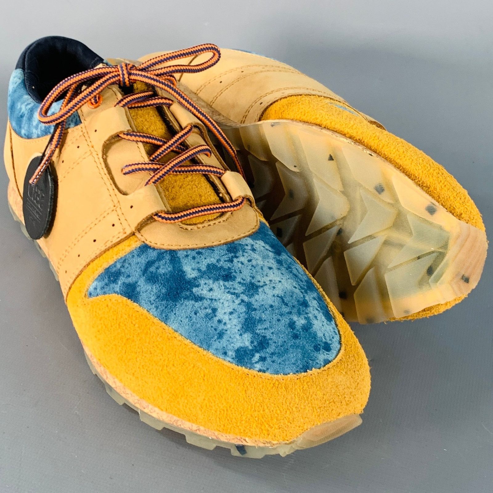 CLAE Mills Tan Blue Leather Marbled Color Block Lace-Up Sneakers Size US 9.5 / EU 42-43 - 5 Thumbnail