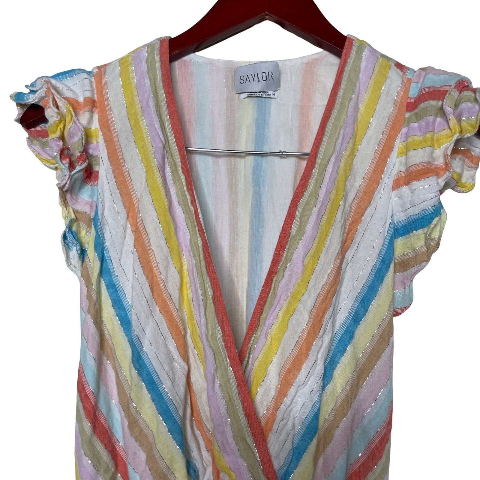 Saylor Saylor Austen in Pastel Watercolor Striped Maxi Dress sz M Size M / US 6-8 / IT 42-44 - 7 Thumbnail