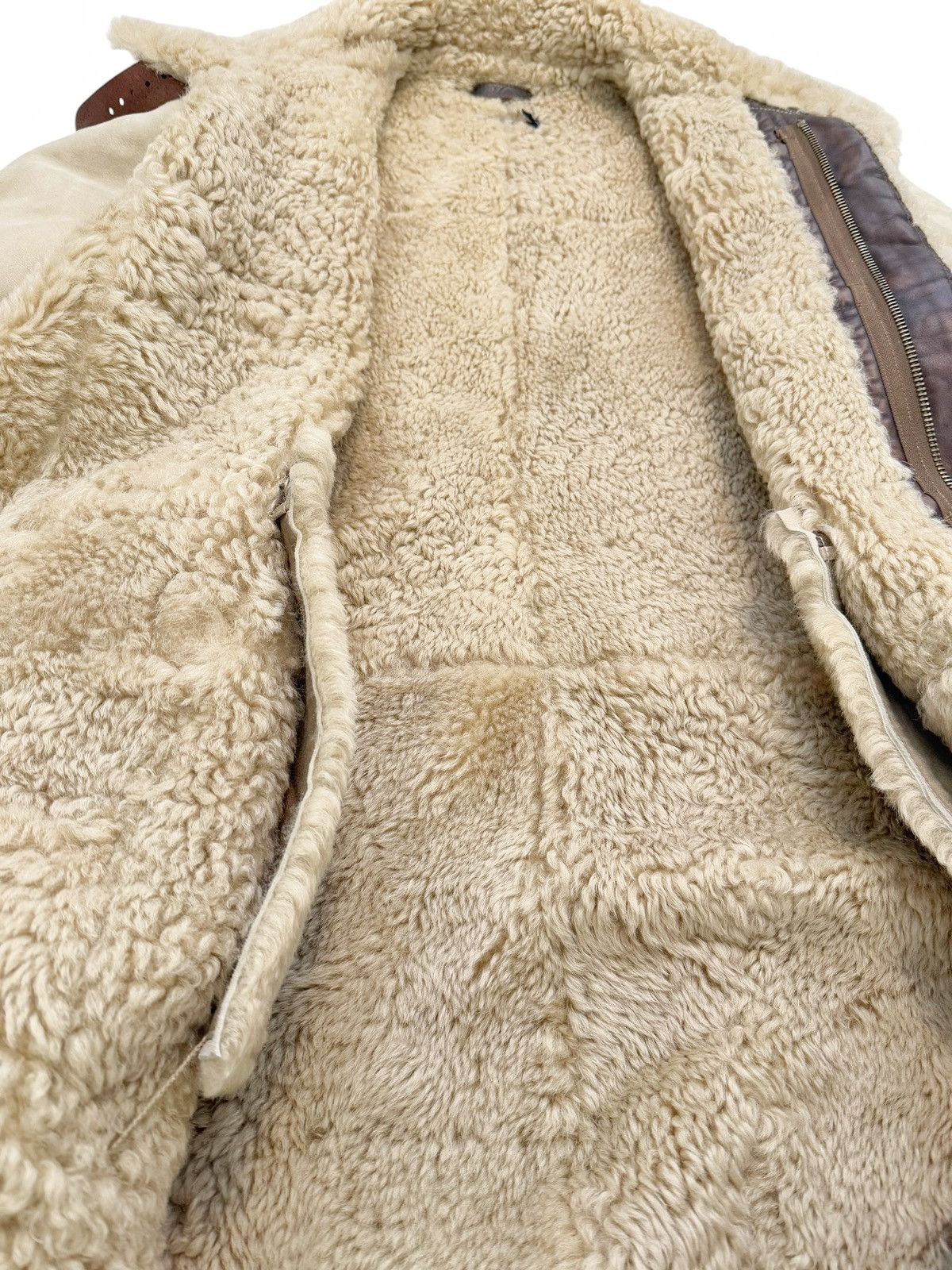 Polo Ralph Lauren Sample Shearling Leather Duffle Flight Coat Size US M / EU 48-50 / 2 - 17 Thumbnail