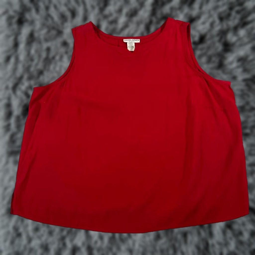 Vintage VINTAGE Michele Michelle Tank Top Womens Plus 2X Sleeveless Layering 80s 90s Red Tank Womens 2X Size XXL / US 16-18 / IT 52-54 - 1 Thumbnail