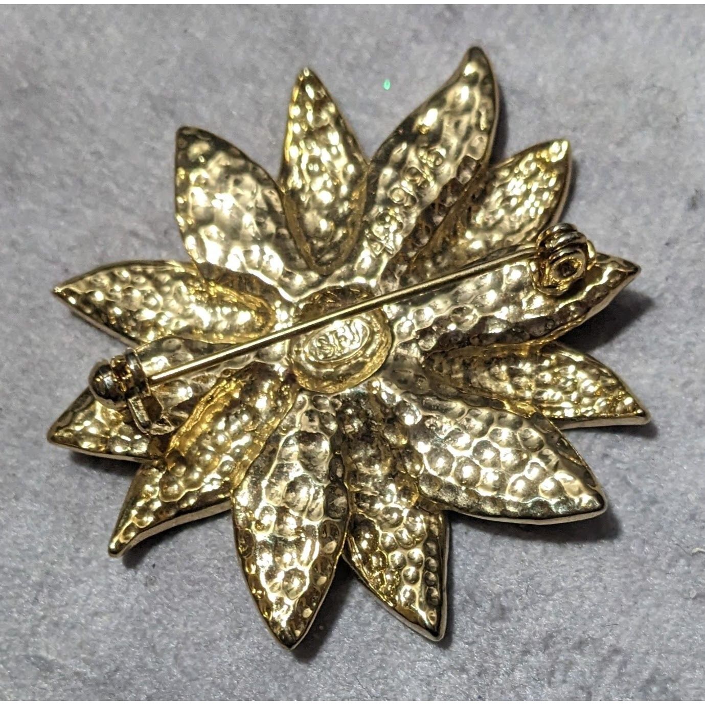 Other Vintage SFJ Christmas Enameled Poinsettia Brooch Size ONE SIZE - 6 Thumbnail