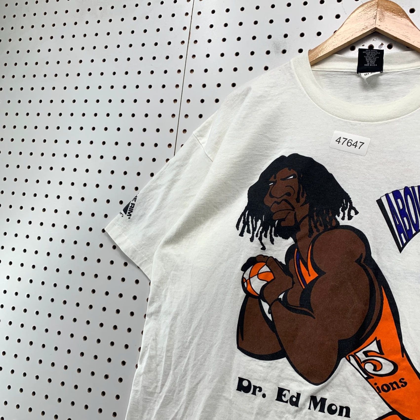 Vintage Vintage Above The Rim Dr Ed Mon Shirt Mens XL White Single Stitch Hoop Wear ATR Size US XL / EU 56 / 4 - 6 Thumbnail